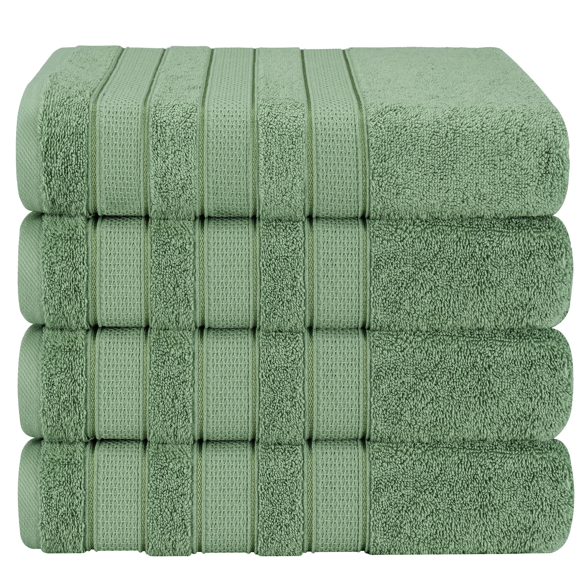 American-softlinen Salem 4-Piece Bath Towel Sets, 100% Cotton Luxury Turkish Towels, Super Soft Extra Large Bath Towels - Sage Green 1