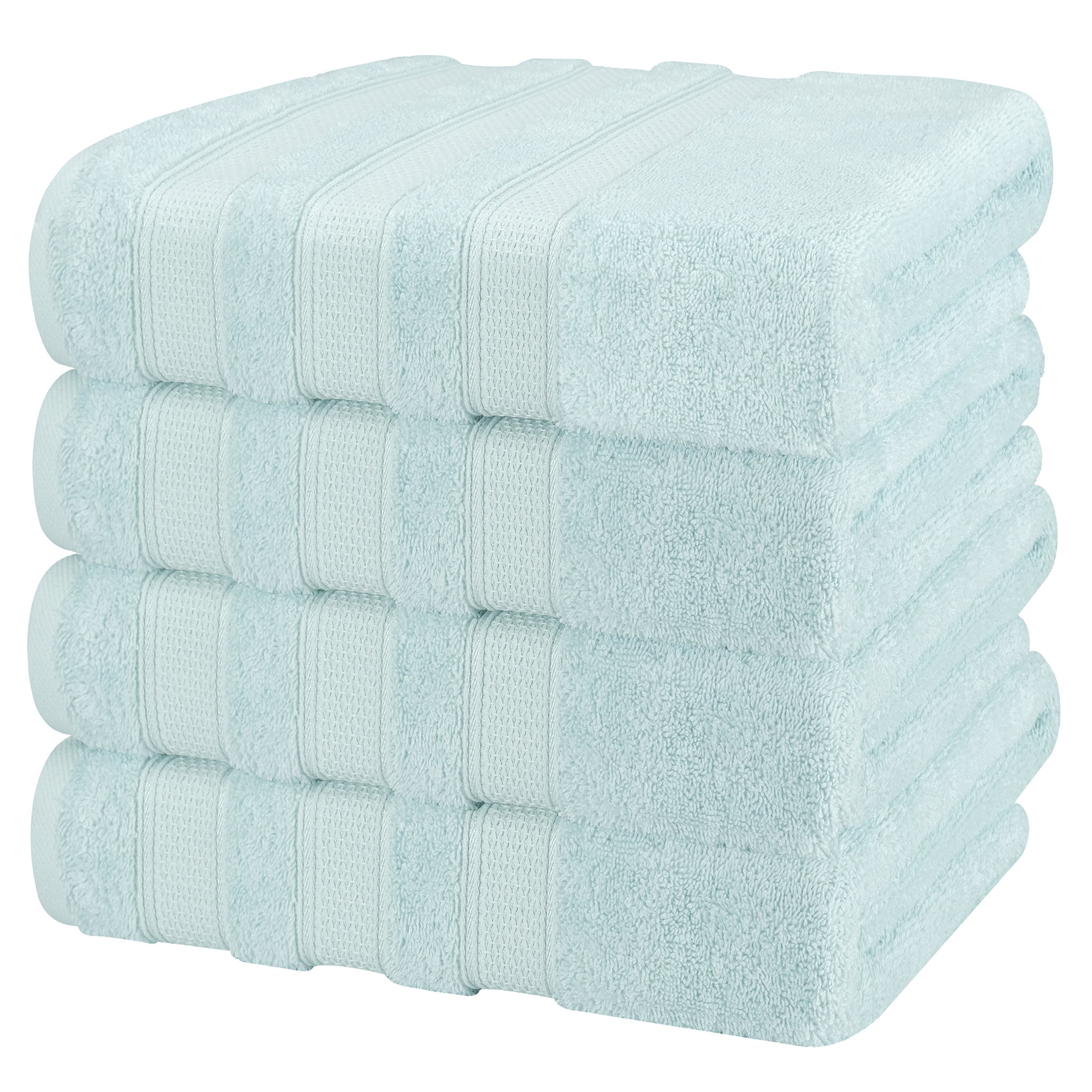 American-softlinen Salem 4-Piece Bath Towel Sets, 100% Cotton Luxury Turkish Towels, Super Soft Extra Large Bath Towels - Mint 5