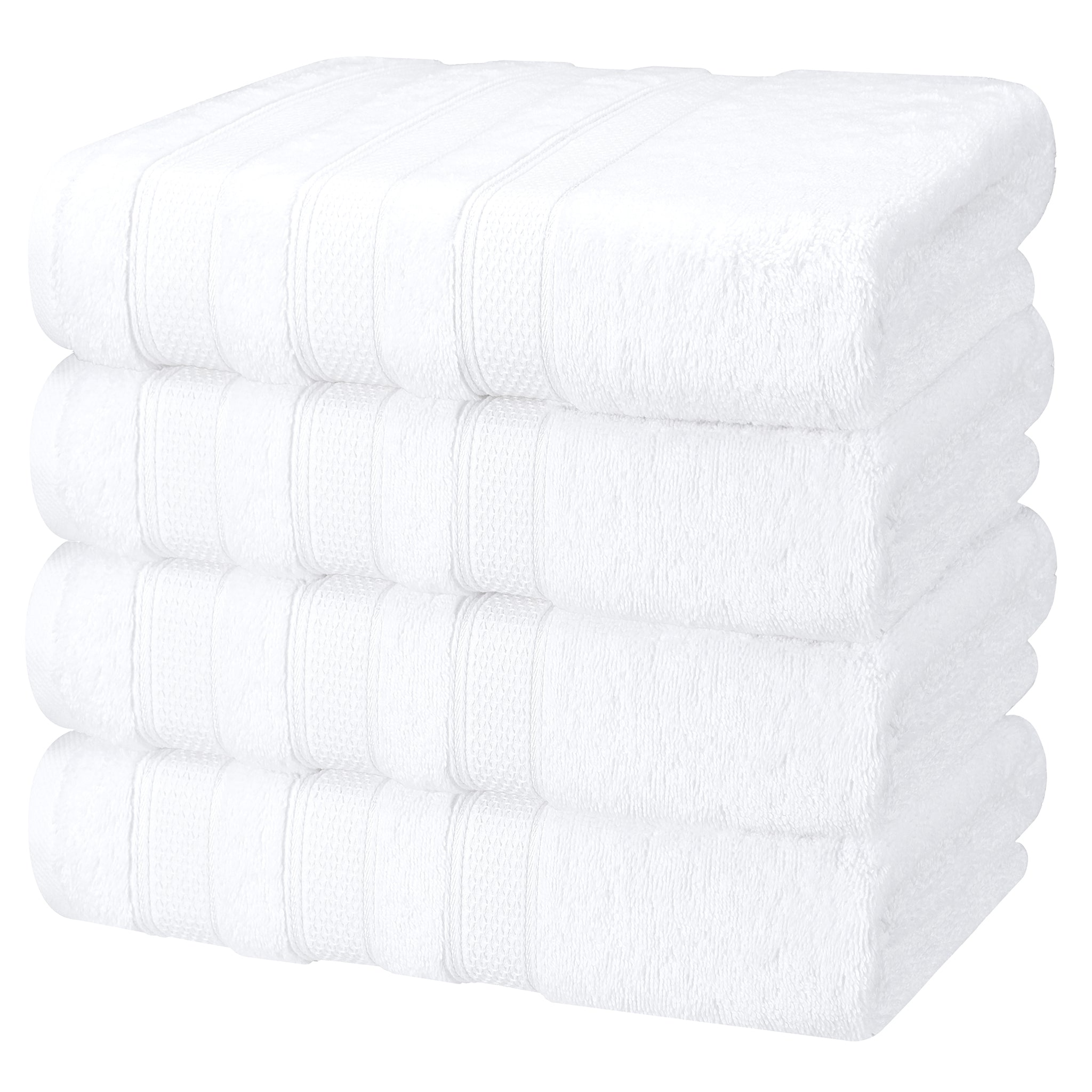 American-softlinen Salem 4-Piece Bath Towel Sets, 100% Cotton Luxury Turkish Towels, Super Soft Extra Large Bath Towels - White 5