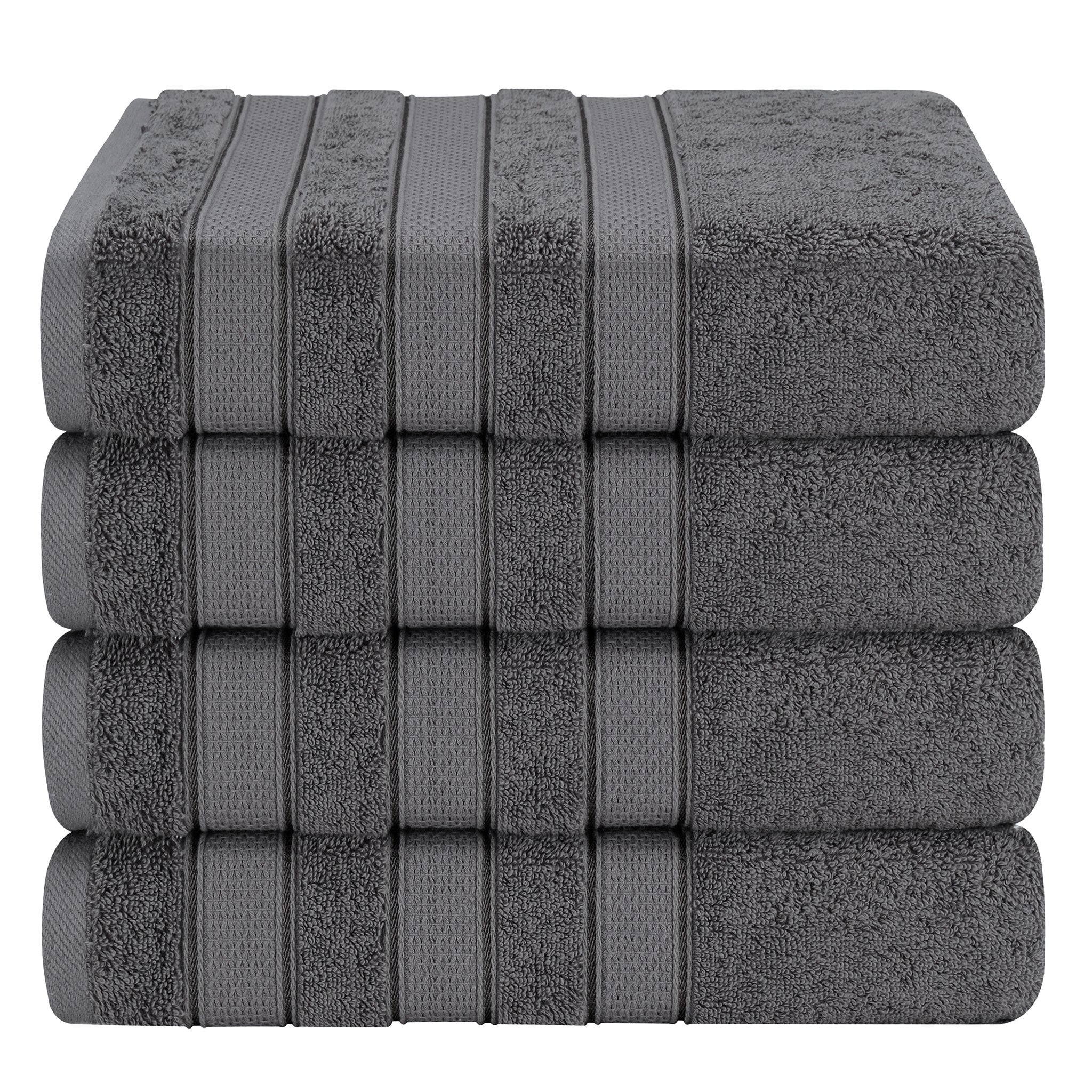 American-softlinen Salem 4-Pack Bath Towel Sets, 100% Cotton Luxury Turkish Towels, Super Soft, Absorbent, Premium Wholesale Bath Towels - Gray 1