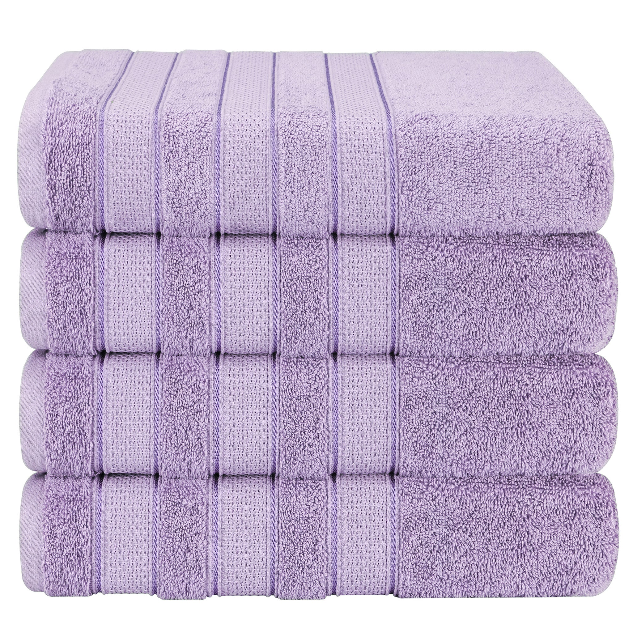 American-softlinen Salem 4-Pack Bath Towel Sets, 100% Cotton Luxury Turkish Towels, Super Soft, Absorbent, Premium Wholesale Bath Towels - Lilac 1