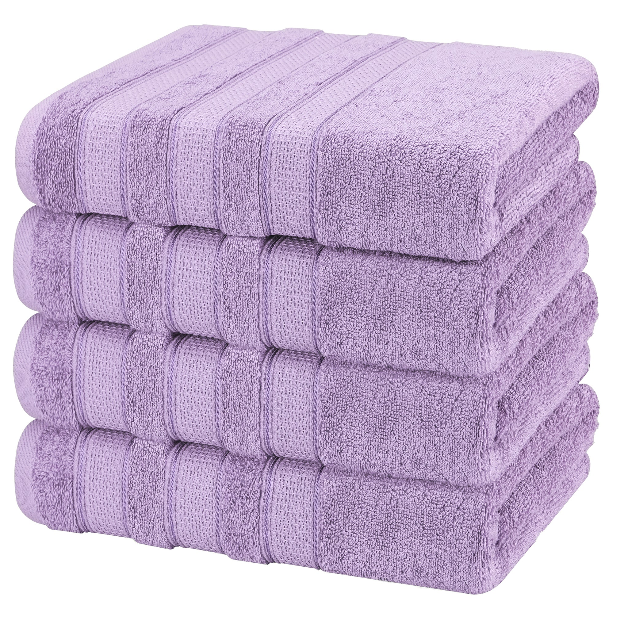 American-softlinen Salem 4-Pack Bath Towel Sets, 100% Cotton Luxury Turkish Towels, Super Soft, Absorbent, Premium Wholesale Bath Towels - Lilac 5