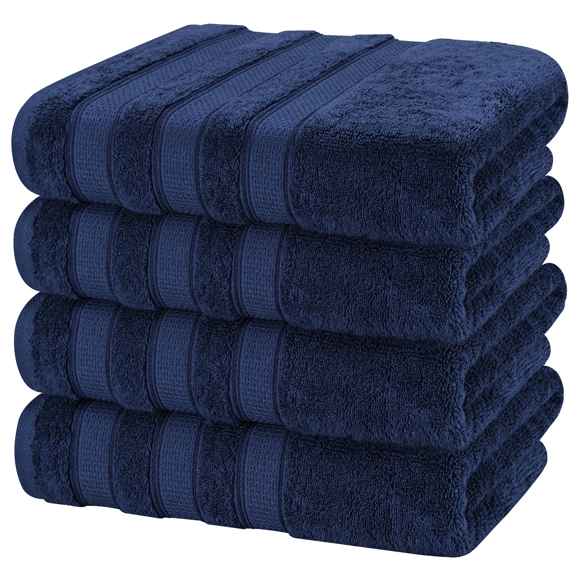 American-softlinen Salem 4-Pack Bath Towel Sets, 100% Cotton Luxury Turkish Towels, Super Soft, Absorbent, Premium Wholesale Bath Towels - Navy Blue 5