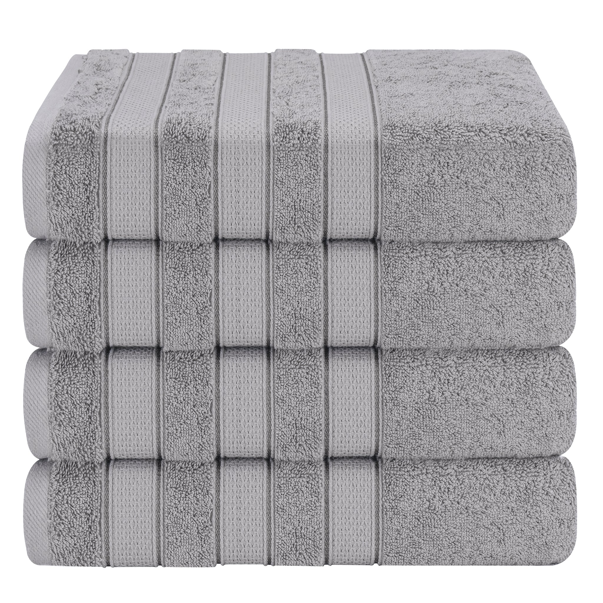 American-softlinen Salem 4-Pack Bath Towel Sets, 100% Cotton Luxury Turkish Towels, Super Soft, Absorbent, Premium Wholesale Bath Towels - Rockridge Gray 1