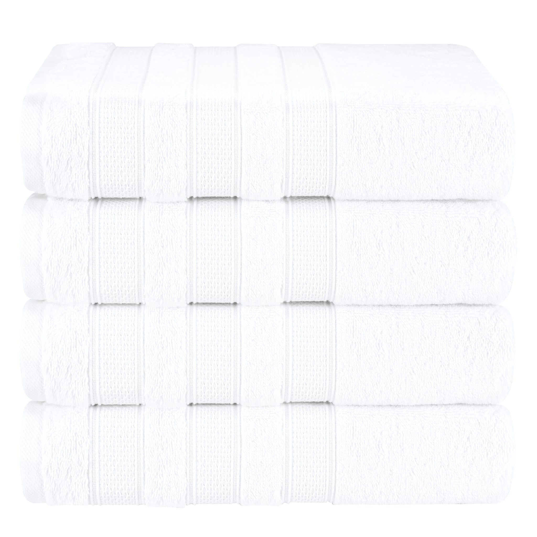 American-softlinen Salem 4-Pack Bath Towel Sets, 100% Cotton Luxury Turkish Towels, Super Soft, Absorbent, Premium Wholesale Bath Towels - White 1