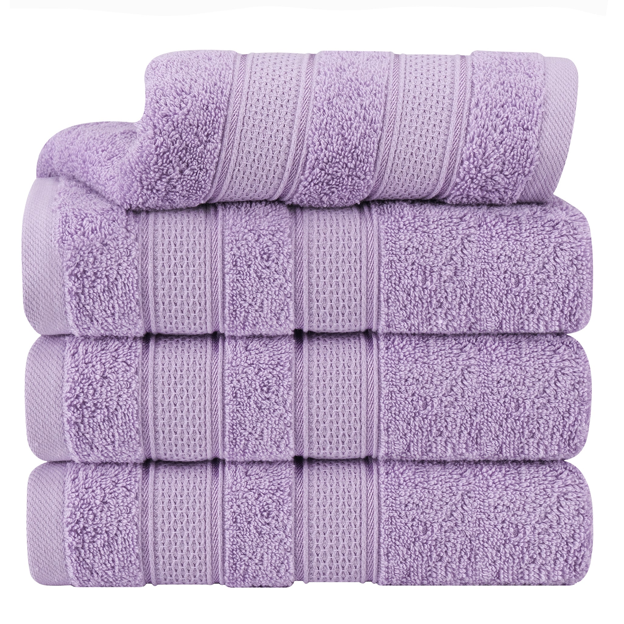 American-softlinen Salem 4-Pack Hand Towel Sets, 100% Cotton Luxury Turkish Towels, Super Soft, Absorbent, Premium Hand Towels - Lilac 1