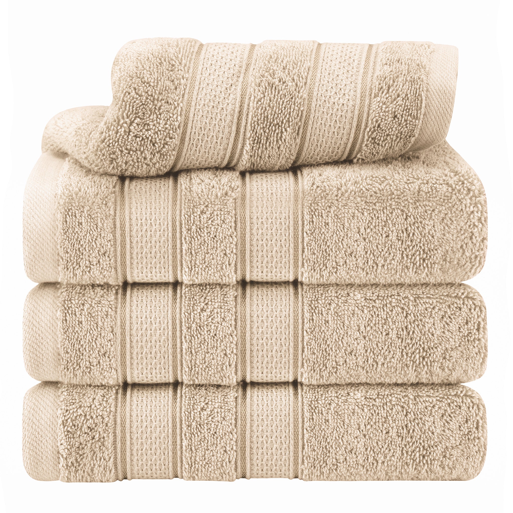 American-softlinen Salem 4-Pack Hand Towel Sets, 100% Cotton Luxury Turkish Towels, Super Soft, Absorbent, Premium Hand Towels - Sand Taupe Beige 1