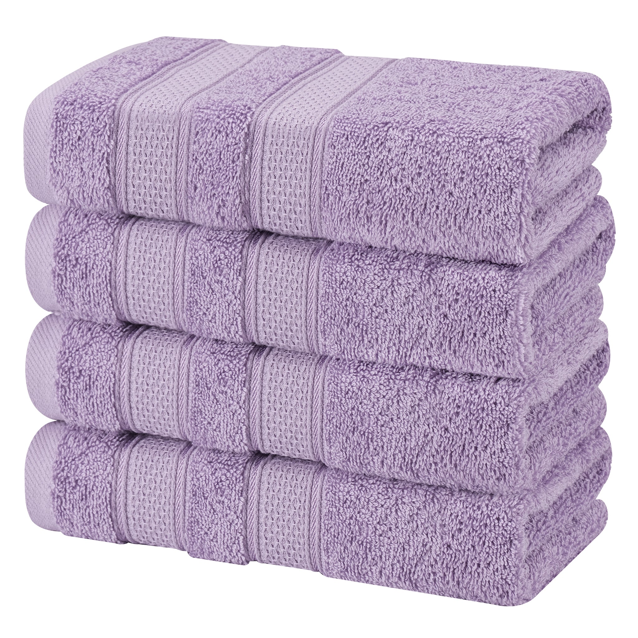 American-softlinen Salem 4-Pack Hand Towel Sets, 100% Cotton Luxury Turkish Towels, Super Soft, Absorbent, Premium Hand Towels - Lilac 5