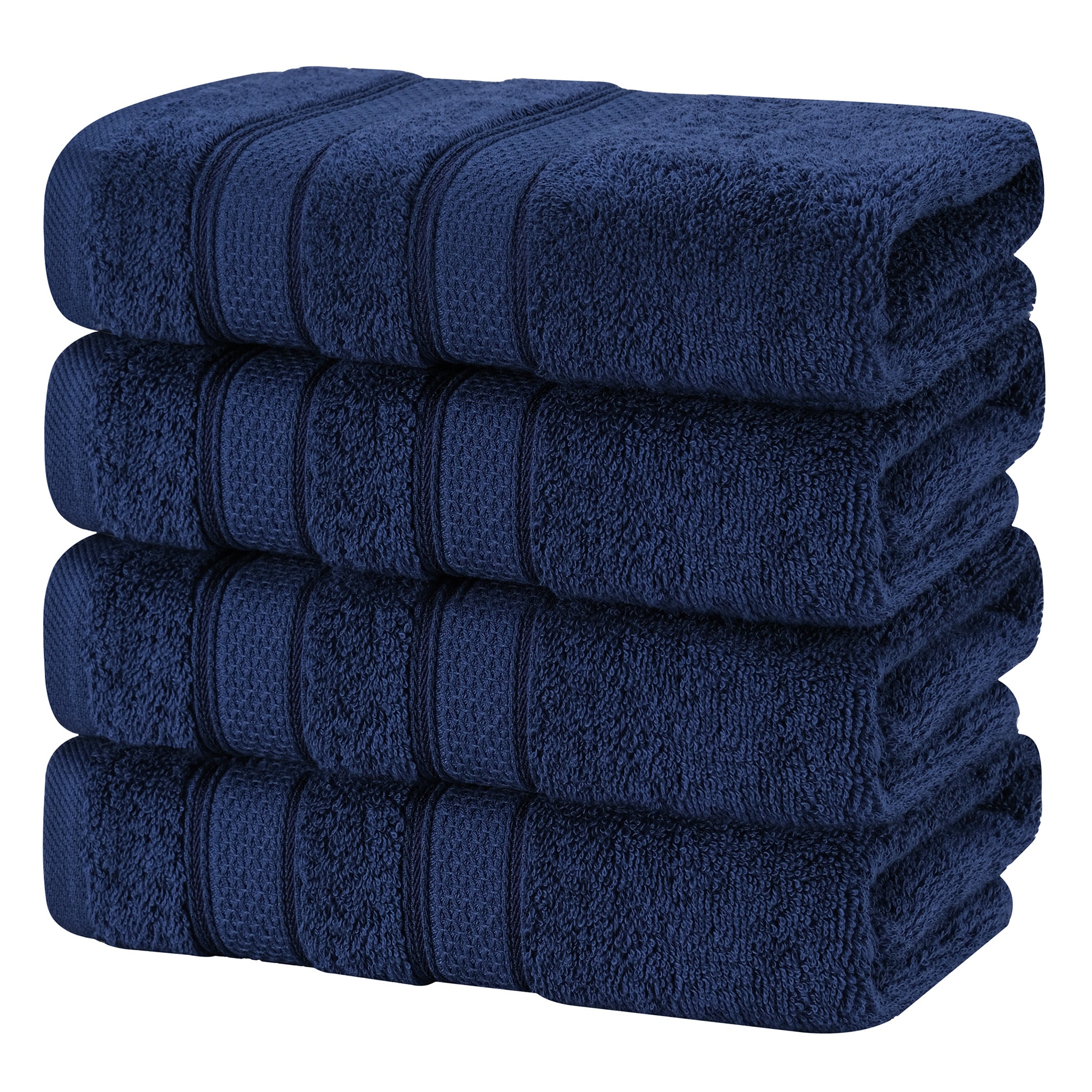 American-softlinen Salem 4-Pack Hand Towel Sets, 100% Cotton Luxury Turkish Towels, Super Soft, Absorbent, Premium Hand Towels - Navy Blue 5