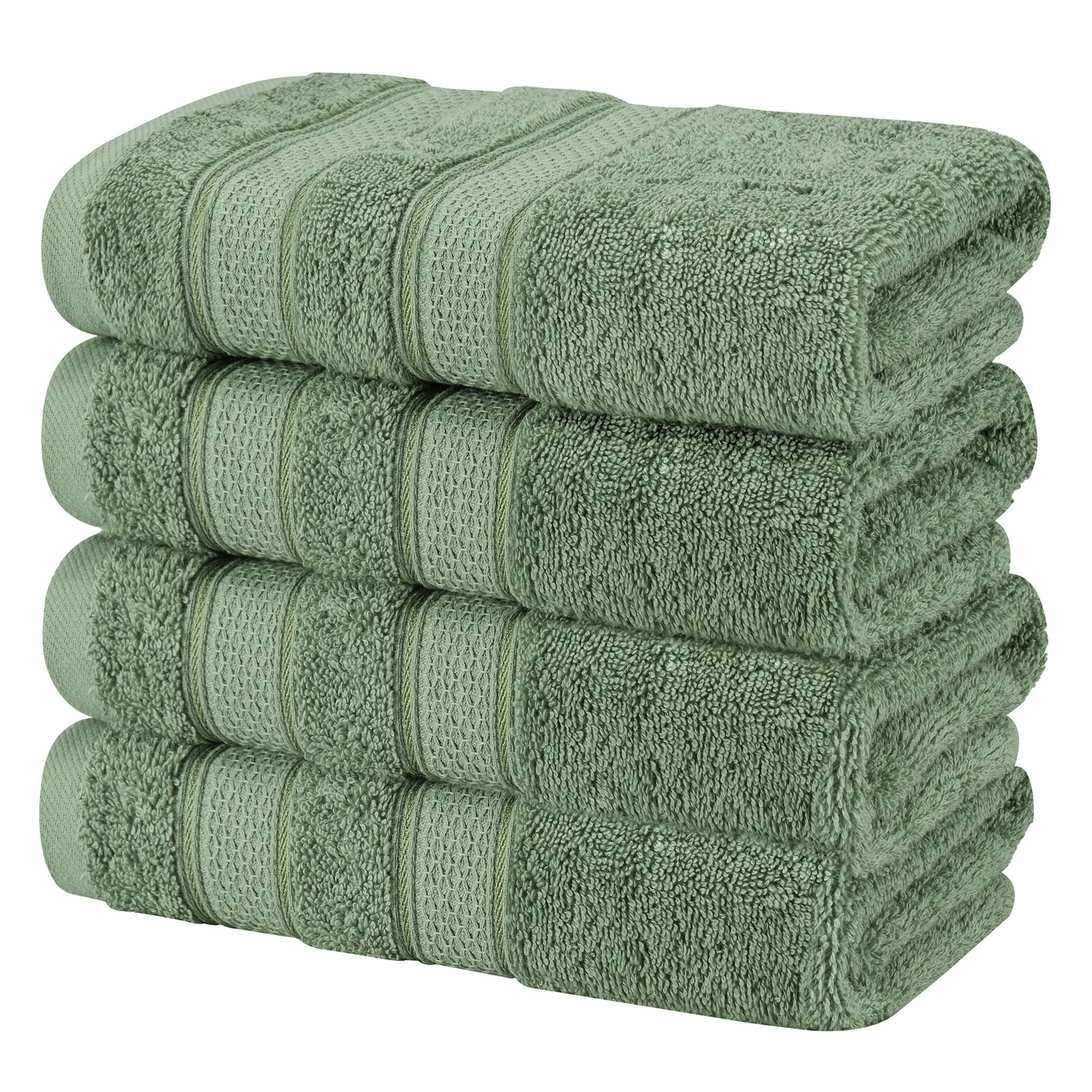 American-softlinen Salem 4-Pack Hand Towel Sets, 100% Cotton Luxury Turkish Towels, Super Soft, Absorbent, Premium Hand Towels - Sage Green 5