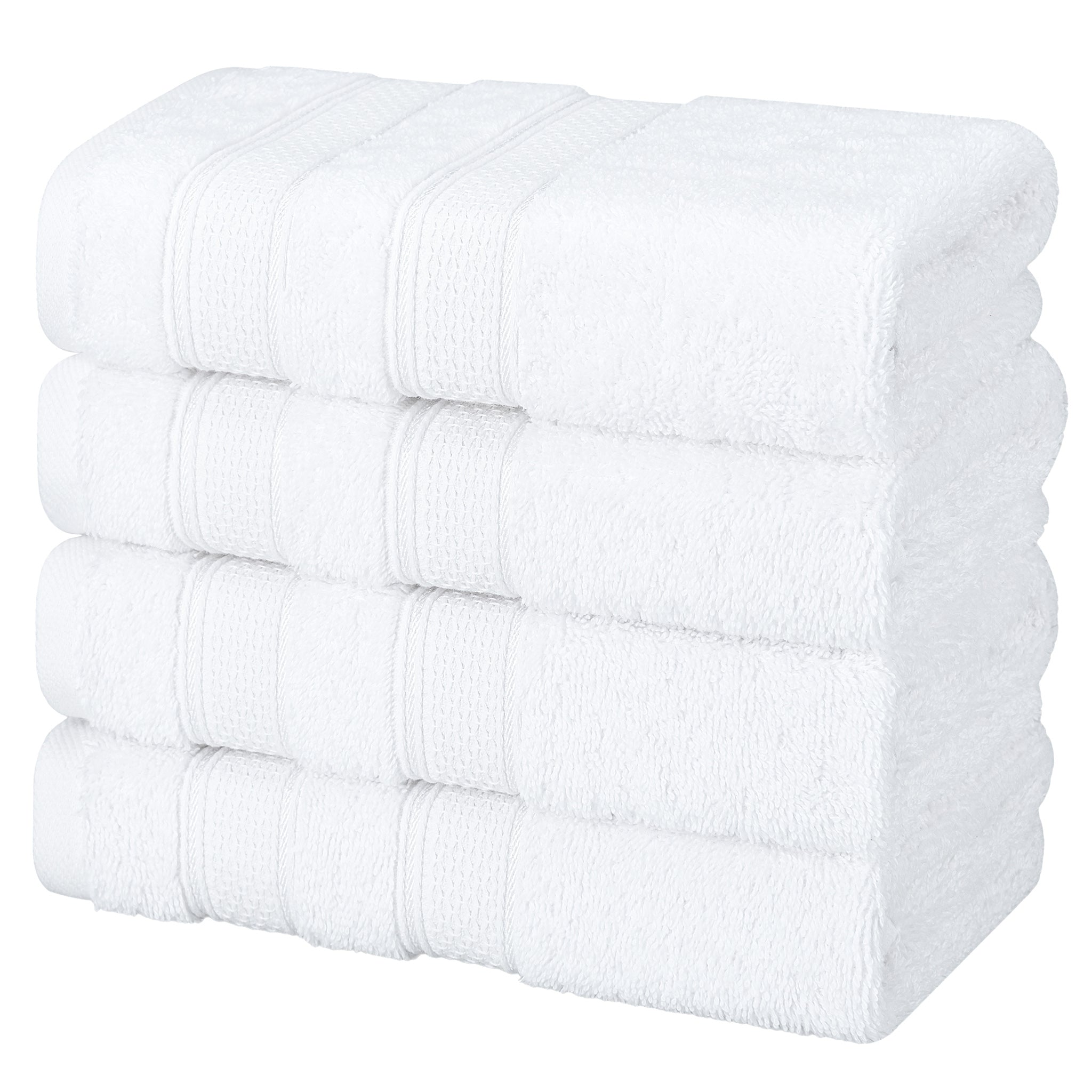 American-softlinen Salem 4-Pack Hand Towel Sets, 100% Cotton Luxury Turkish Towels, Super Soft, Absorbent, Premium Hand Towels - White 5