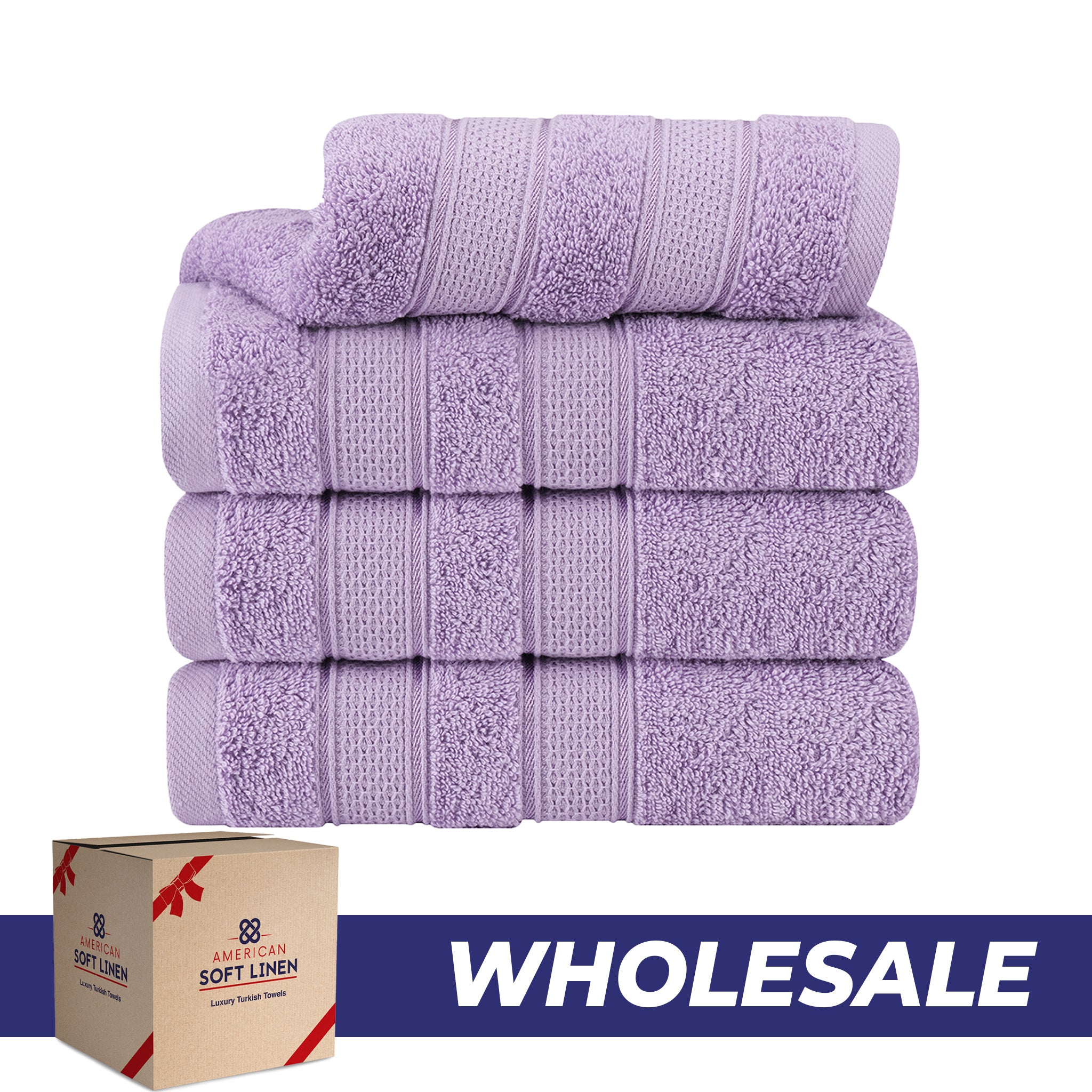 American-softlinen Salem 4-Pack Hand Towel Sets, 100% Cotton Luxury Turkish Towels, Super Soft, Absorbent, Premium Wholesale Hand Towels - Lilac 0