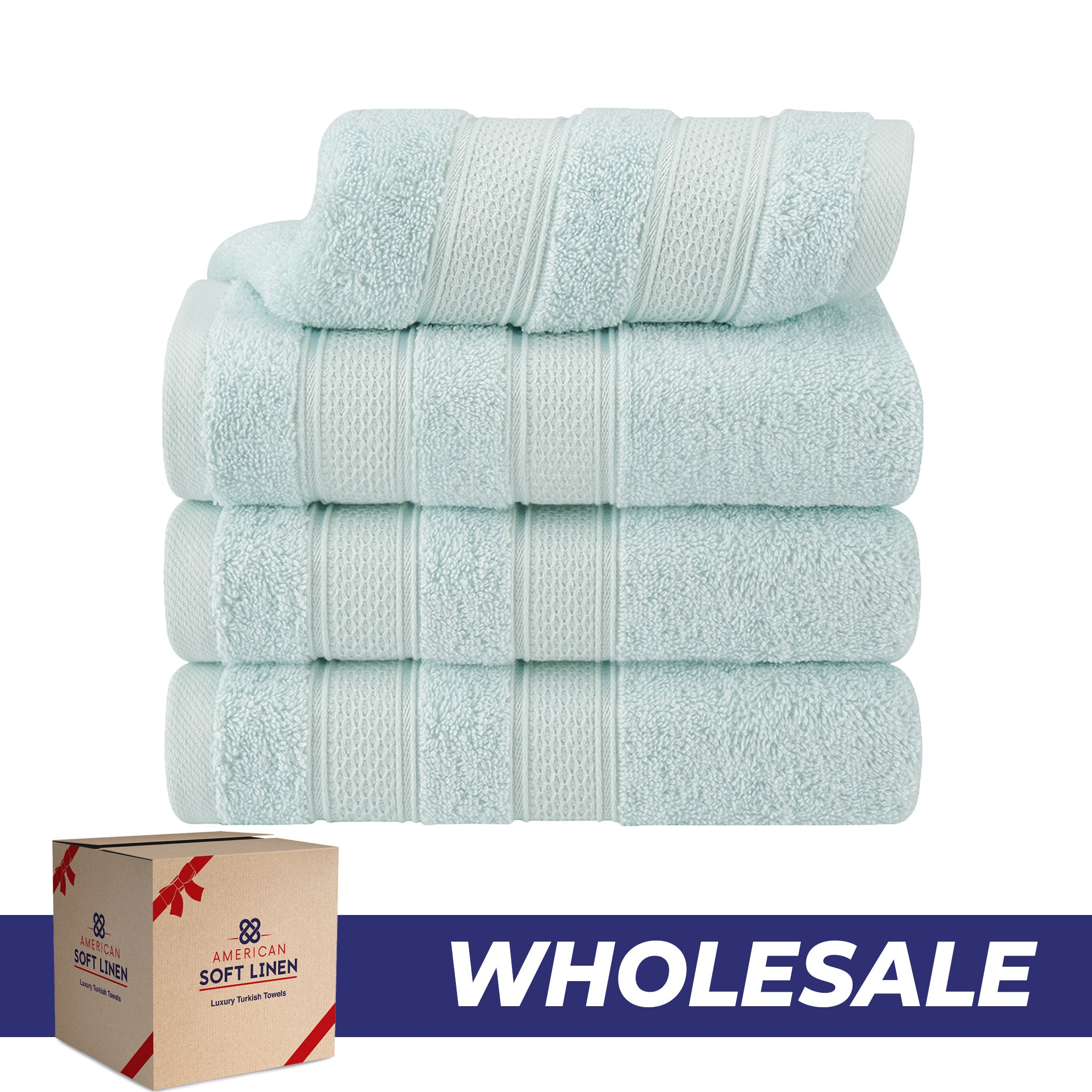 American-softlinen Salem 4-Pack Hand Towel Sets, 100% Cotton Luxury Turkish Towels, Super Soft, Absorbent, Premium Wholesale Hand Towels - Mint 0