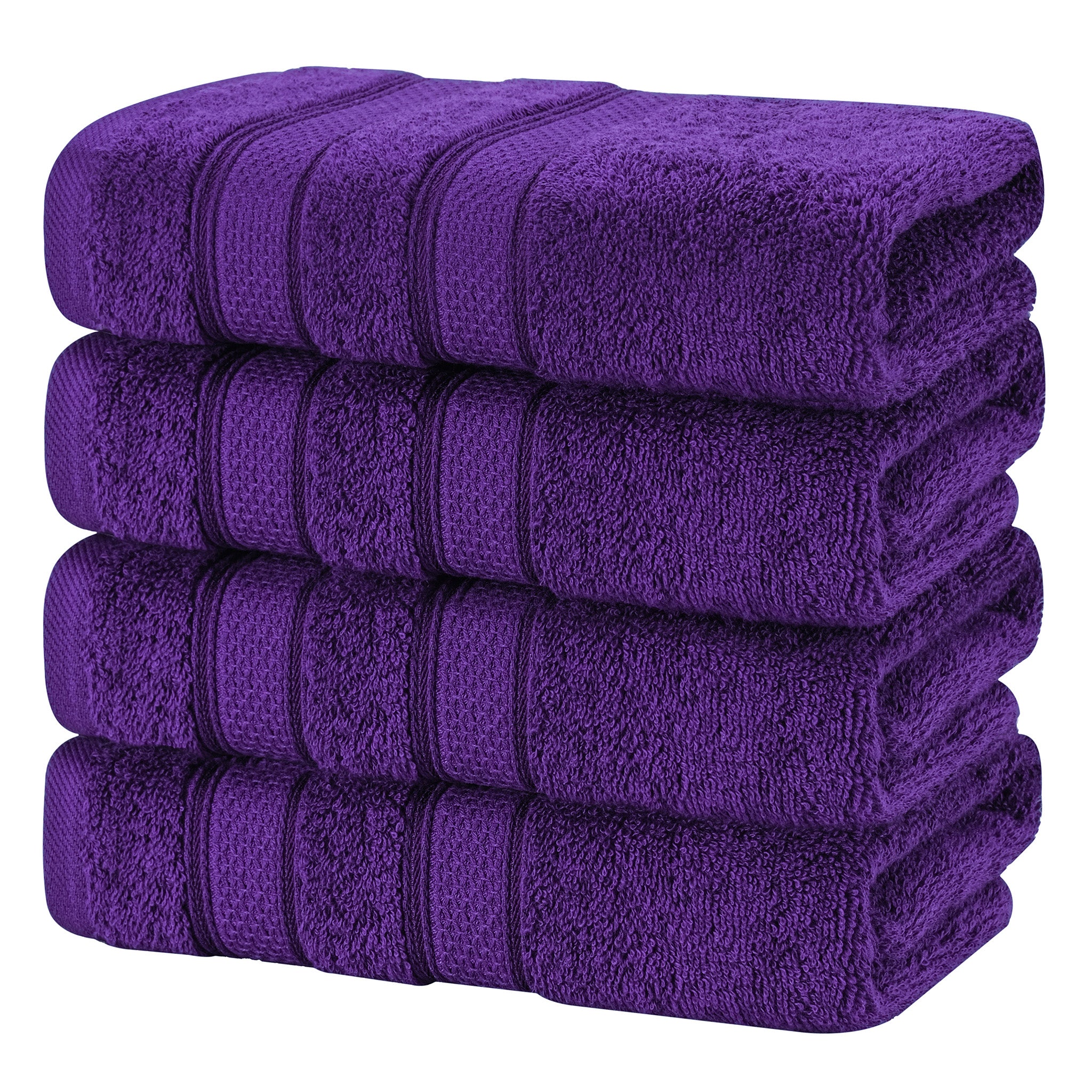 American-softlinen Salem 4-Pack Hand Towel Sets, 100% Cotton Luxury Turkish Towels, Super Soft, Absorbent, Premium Wholesale Hand Towels - Purple 5