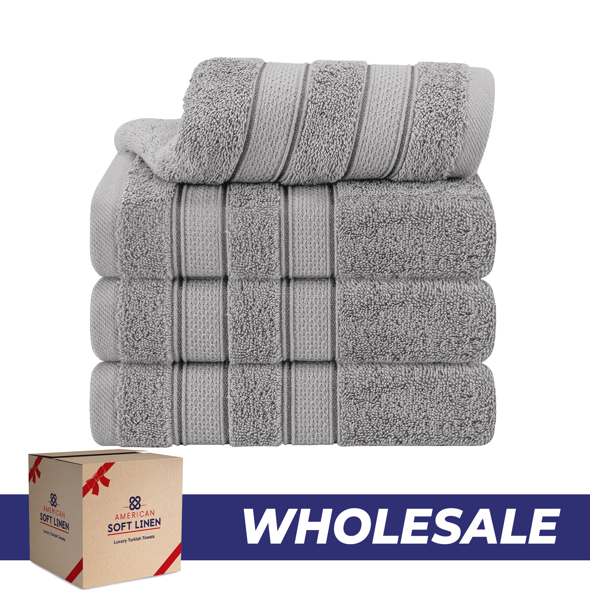 American-softlinen Salem 4-Pack Hand Towel Sets, 100% Cotton Luxury Turkish Towels, Super Soft, Absorbent, Premium Wholesale Hand Towels - Rockridge Gray 0