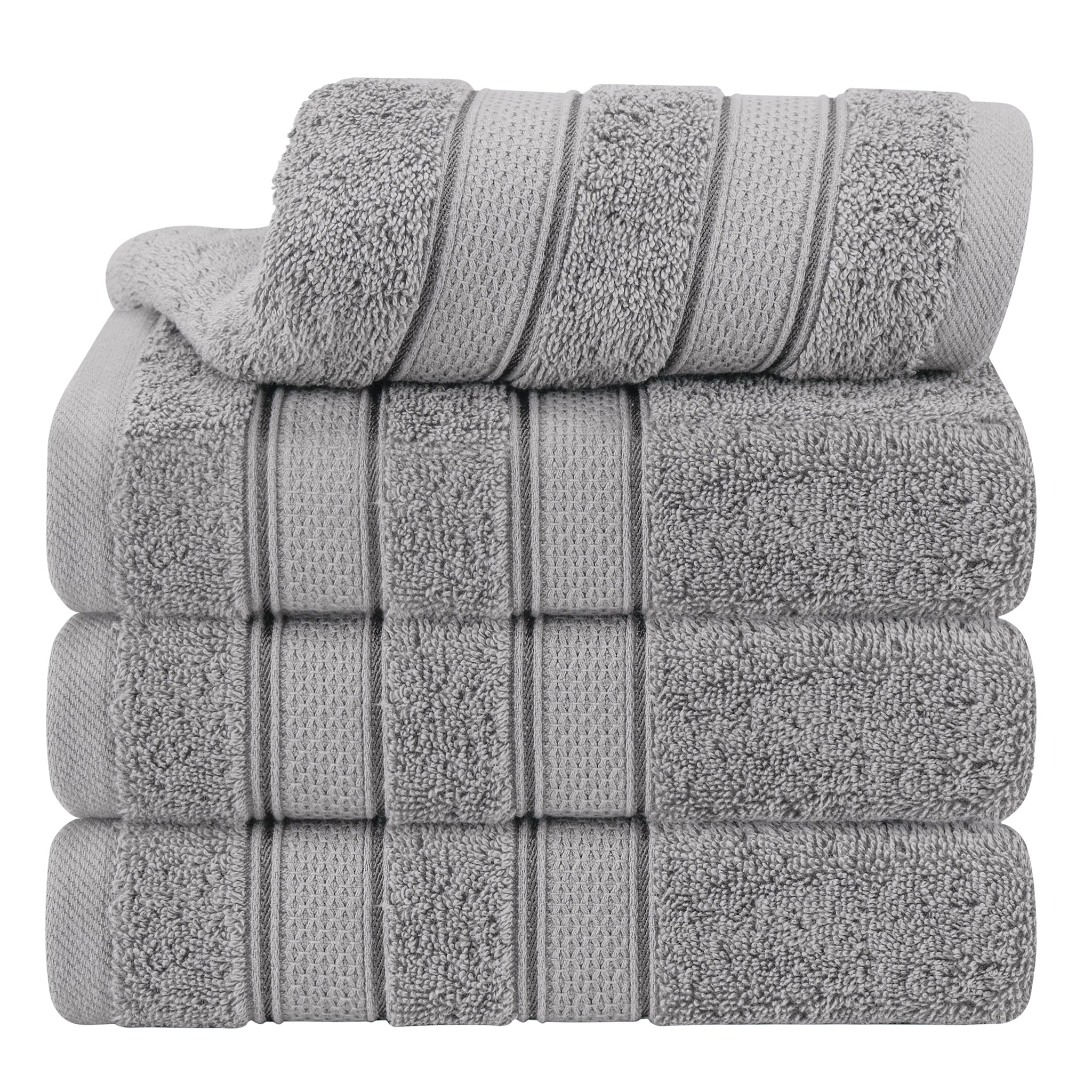 American-softlinen Salem 4-Pack Hand Towel Sets, 100% Cotton Luxury Turkish Towels, Super Soft, Absorbent, Premium Wholesale Hand Towels - Rockridge Gray 1