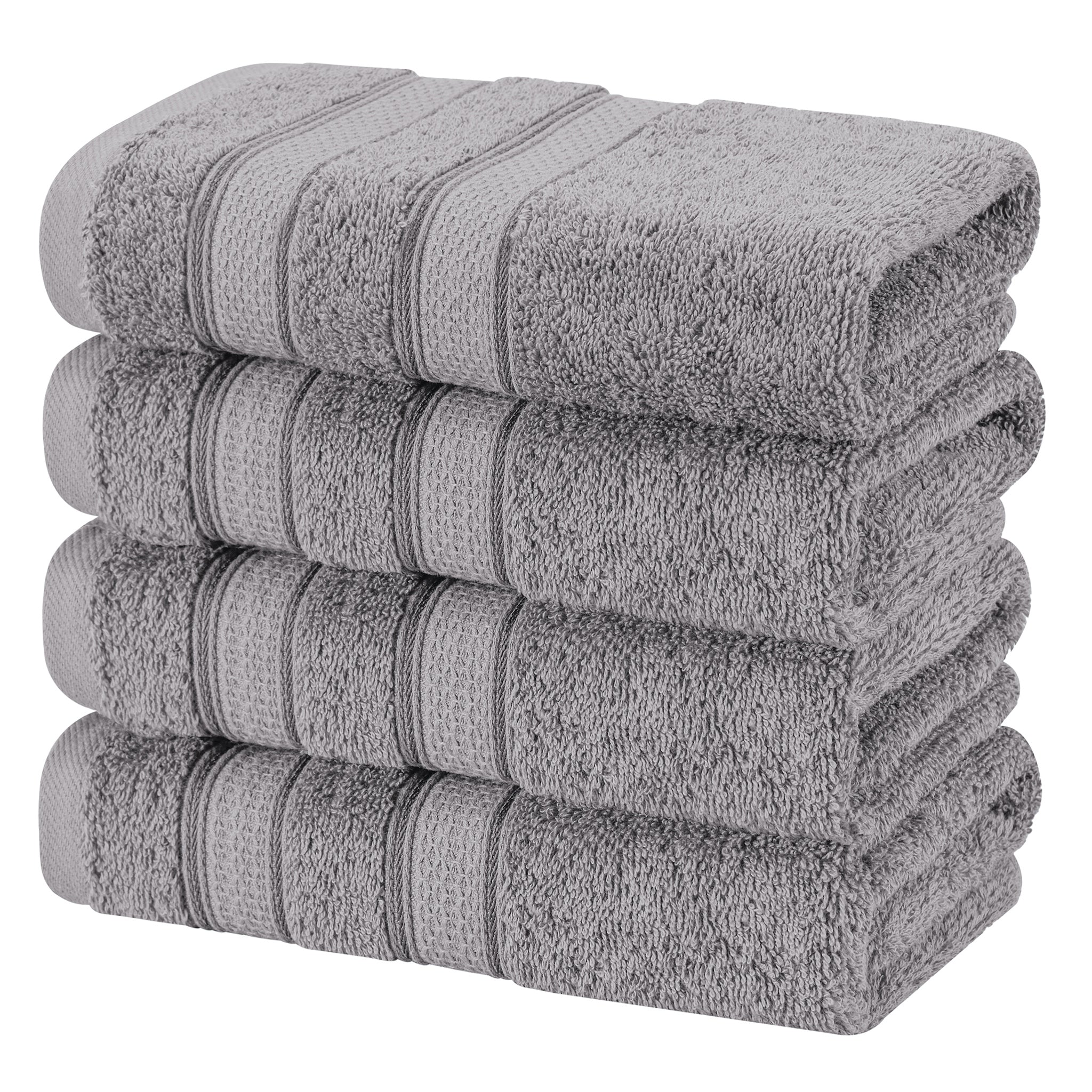 American-softlinen Salem 4-Pack Hand Towel Sets, 100% Cotton Luxury Turkish Towels, Super Soft, Absorbent, Premium Wholesale Hand Towels - Rockridge Gray 5