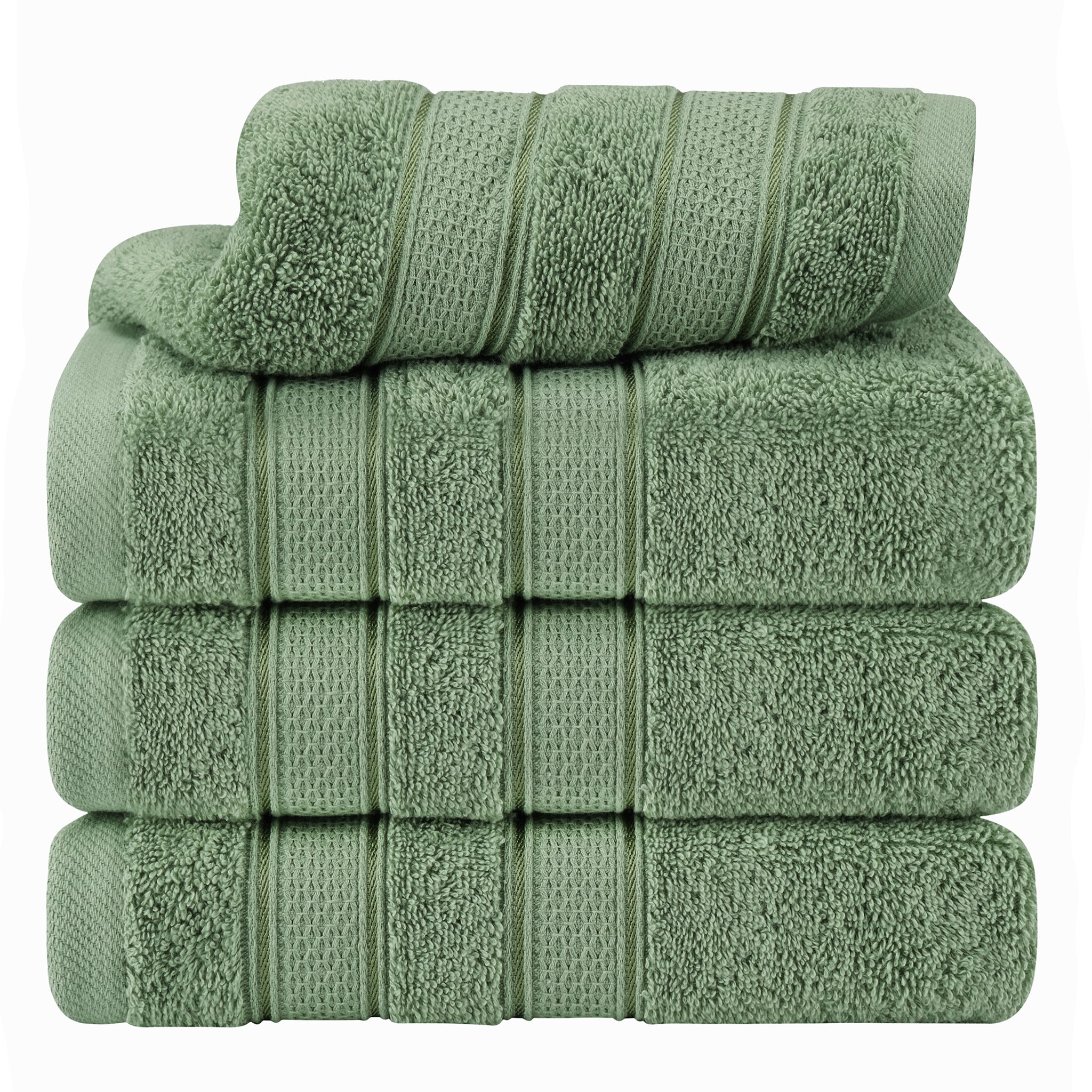 American-softlinen Salem 4-Pack Hand Towel Sets, 100% Cotton Luxury Turkish Towels, Super Soft, Absorbent, Premium Wholesale Hand Towels - Sage Green 1