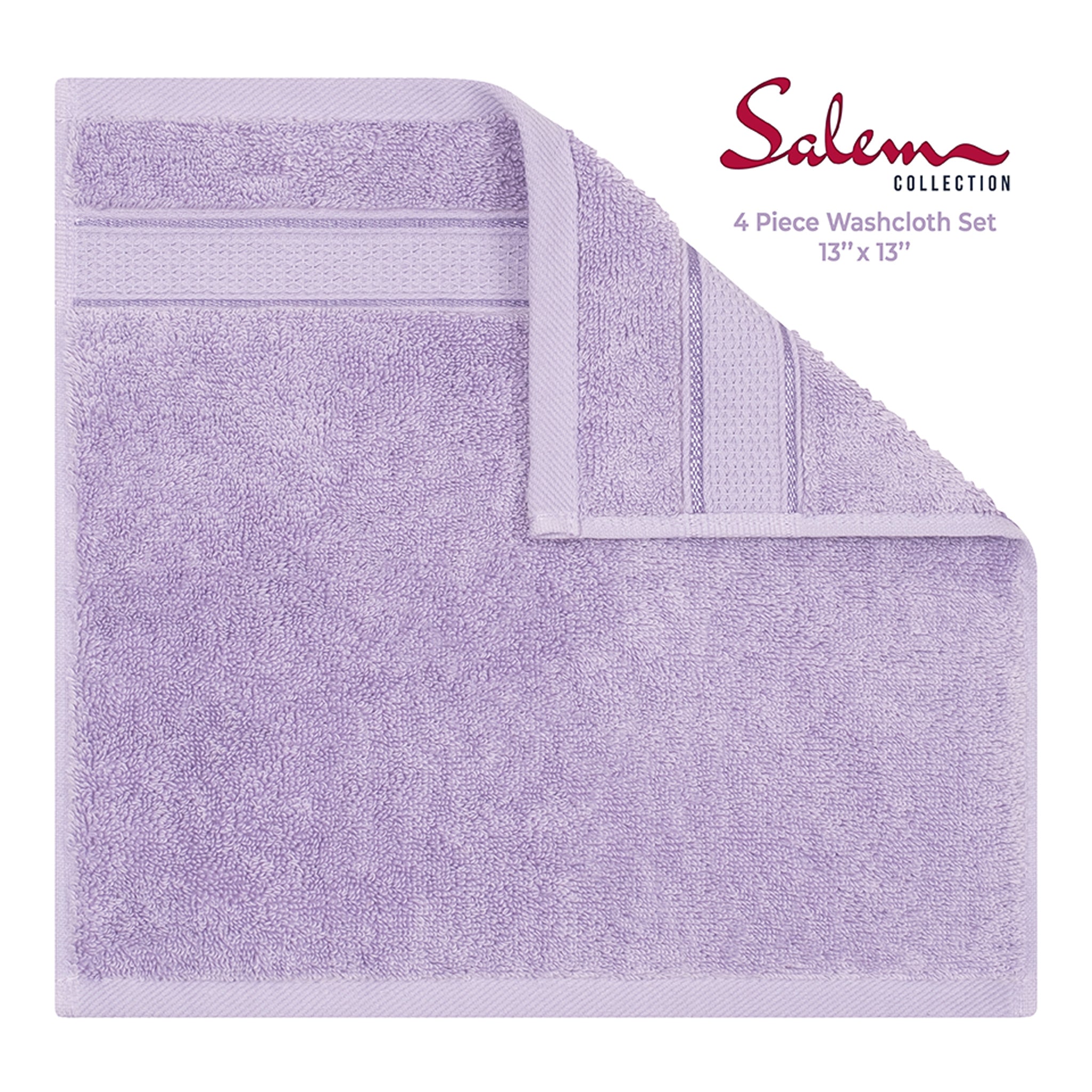 American-softlinen 100% Cotton, Salem 4 Piece Washcloth Set for Bathroom and Kitchen