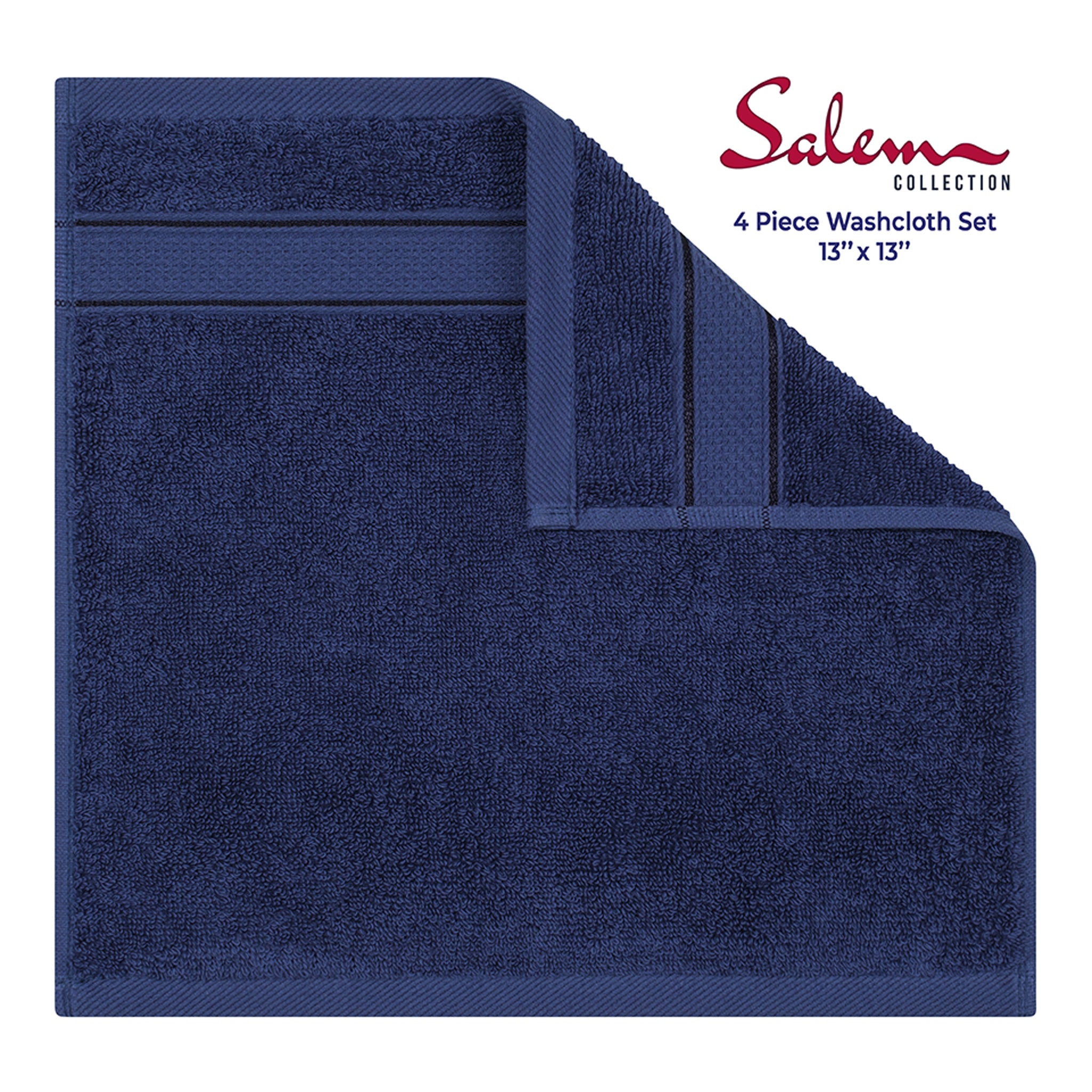 American-softlinen 100% Cotton, Salem 4 Piece Washcloth Set for Bathroom and Kitchen