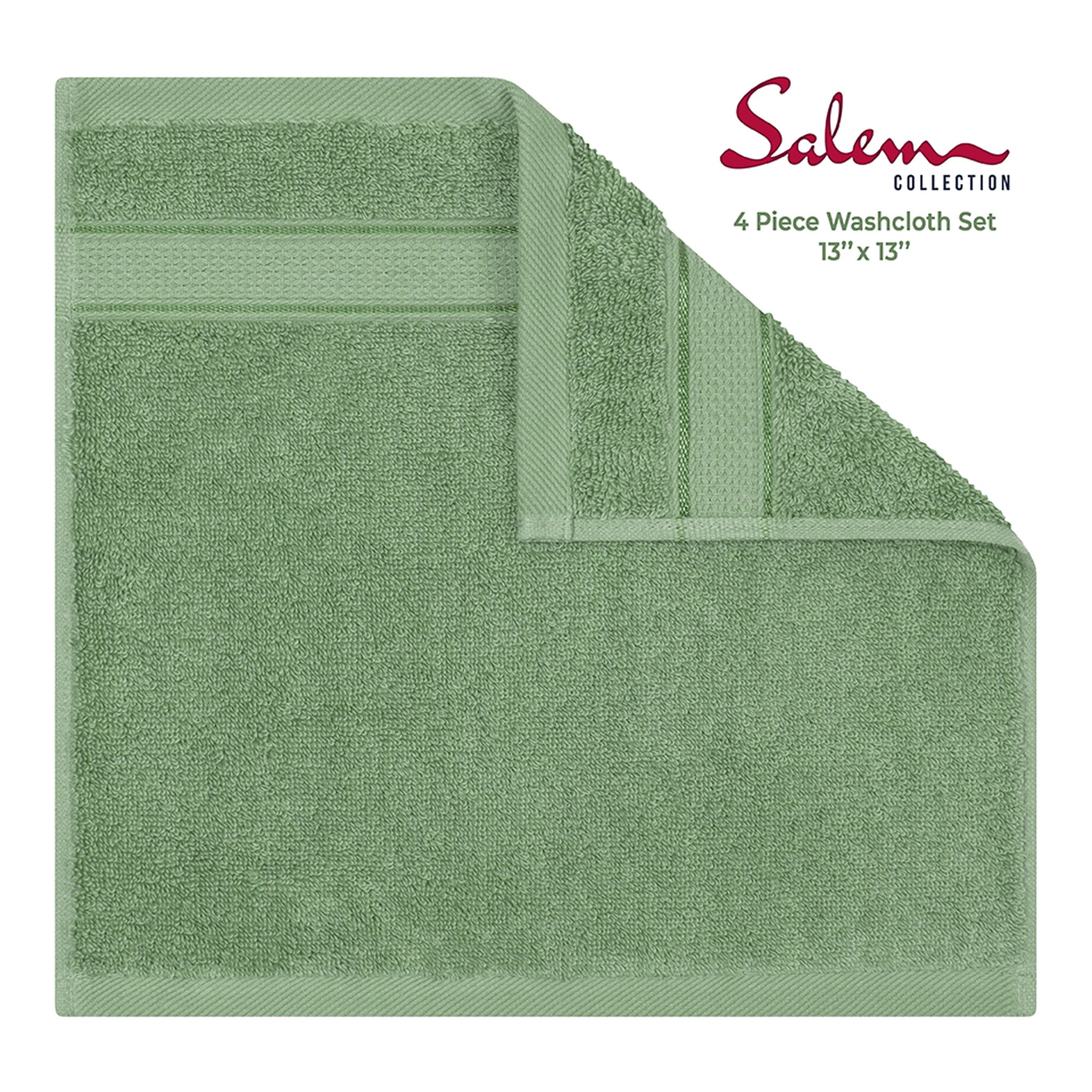 American-softlinen 100% Cotton, Salem 4 Piece Washcloth Set for Bathroom and Kitchen