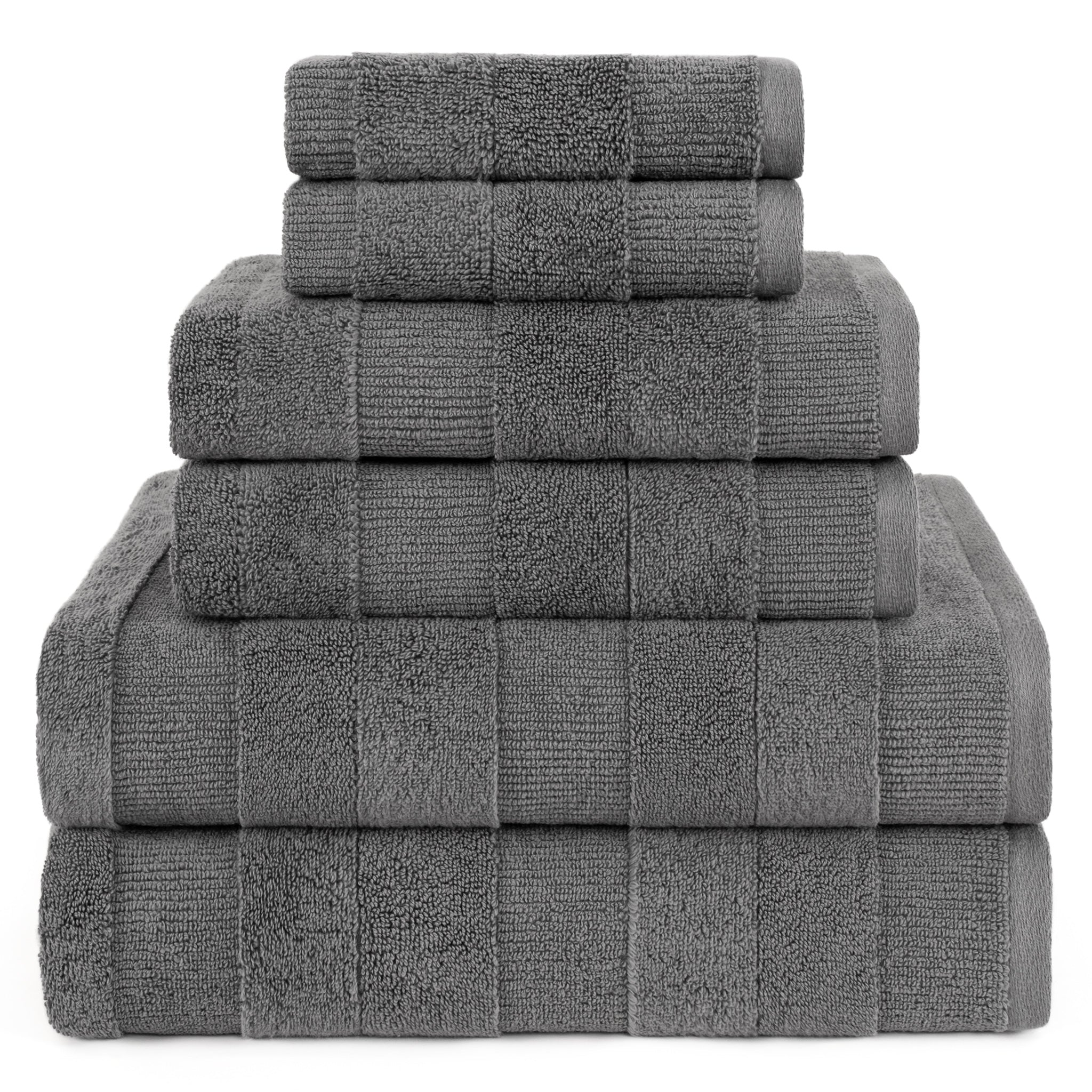American-softlinen Sense Collection 100% Micro Cotton Premium 6 Piece Towel Set, 600 GSM Ultra Soft and Plush Towels for Bathroom