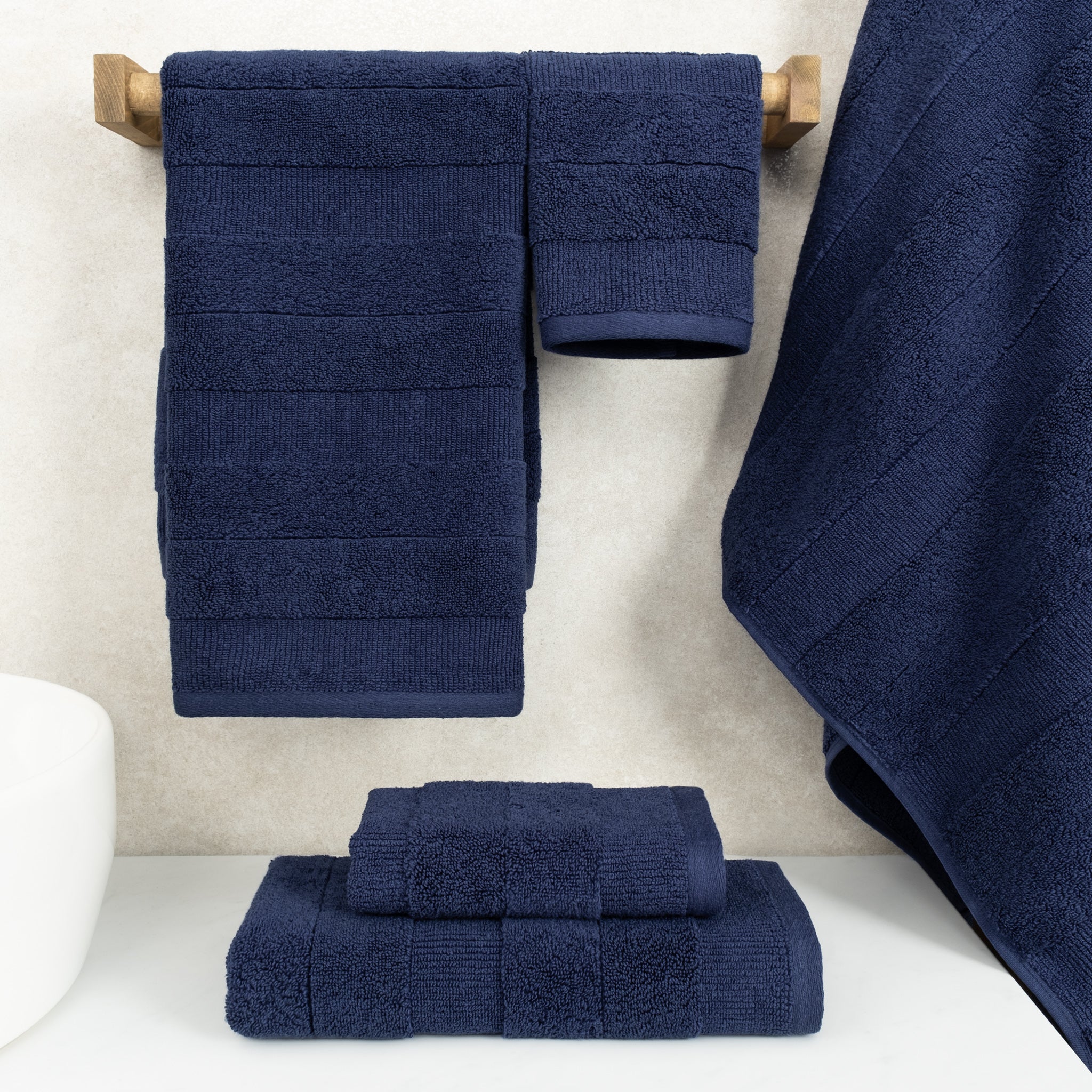 American-softlinen Sense Collection 100% Micro Cotton Premium 6 Piece Towel Set, 600 GSM Ultra Soft and Plush Towels for Bathroom