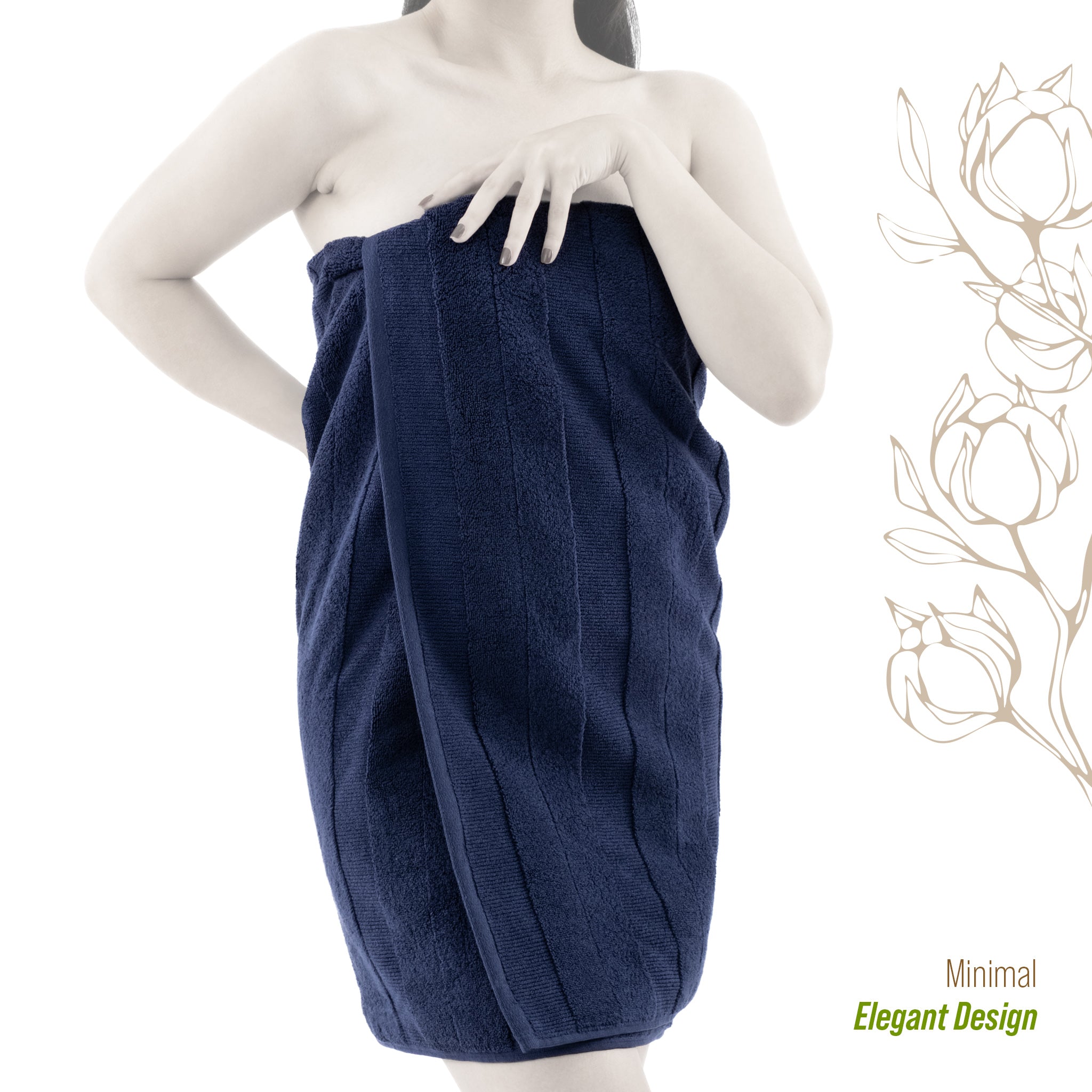 American-softlinen Sense Collection 100% Micro Cotton Premium 6 Piece Towel Set, 600 GSM Ultra Soft and Plush Towels for Bathroom