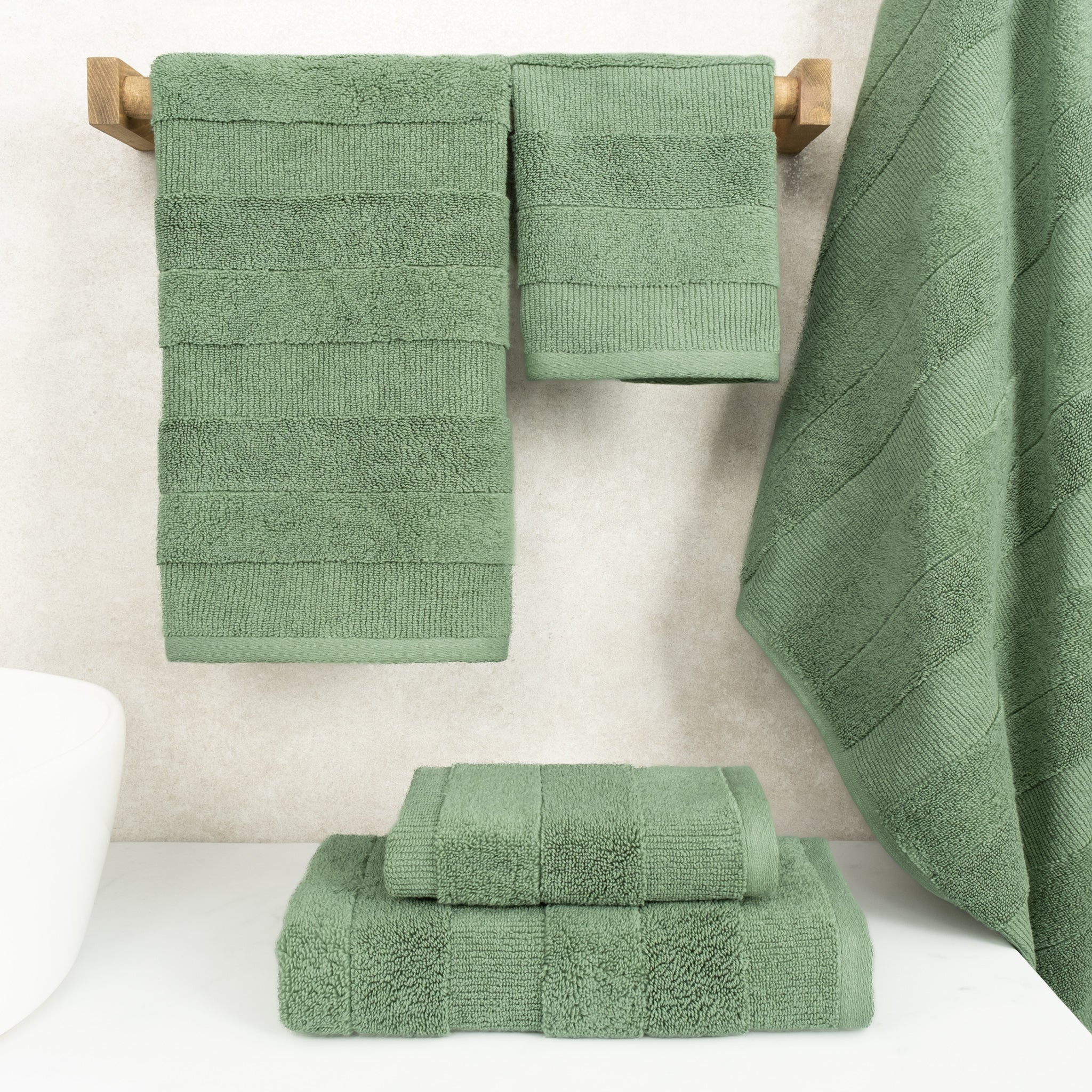 American-softlinen Sense Collection 100% Micro Cotton Premium 6 Piece Towel Set, 600 GSM Ultra Soft and Plush Towels for Bathroom