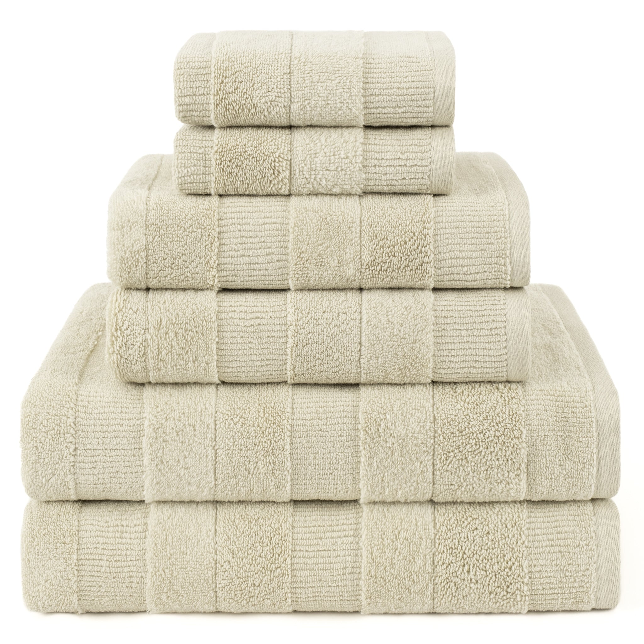 American-softlinen Sense Collection 100% Micro Cotton Premium 6 Piece Towel Set, 600 GSM Ultra Soft and Plush Towels for Bathroom