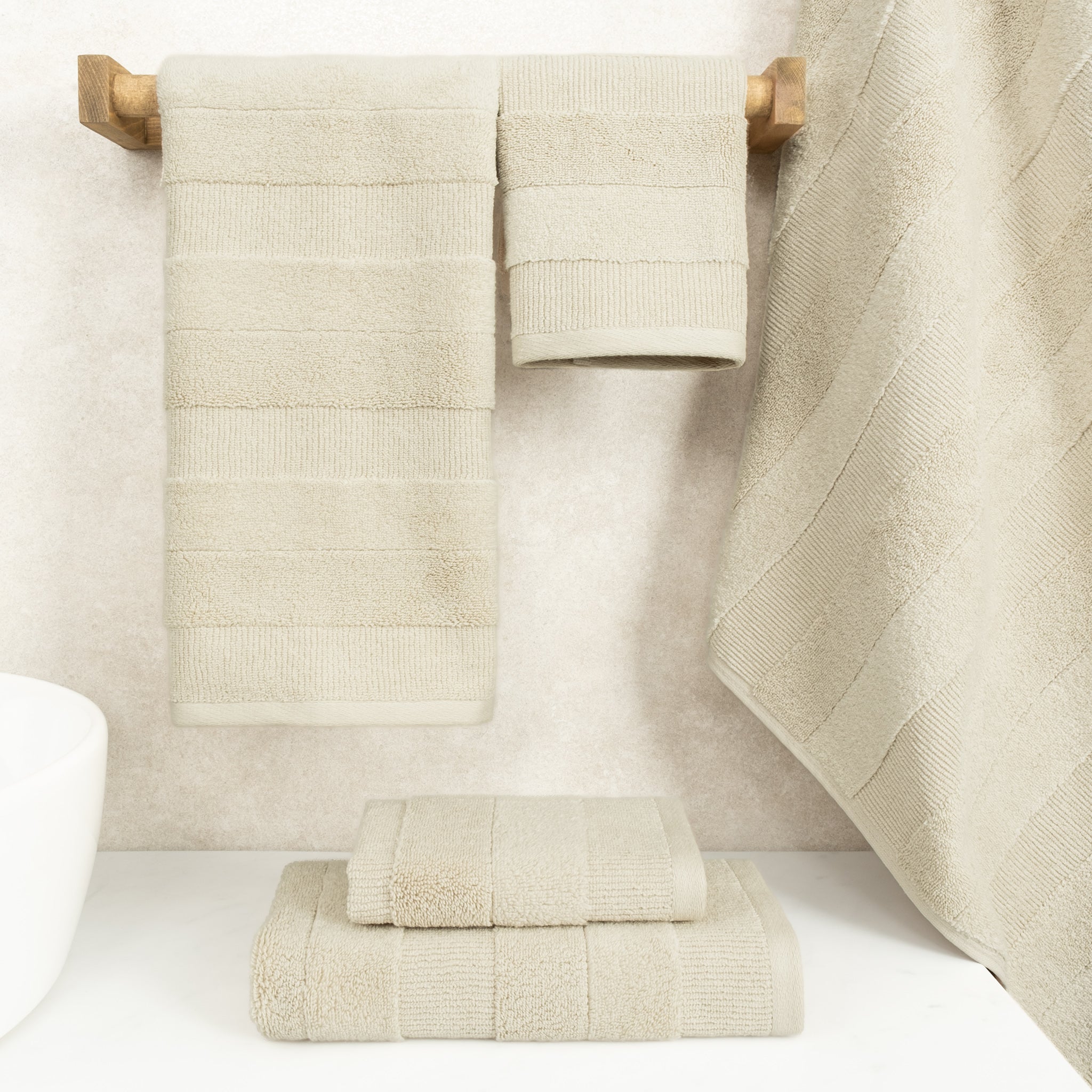 American-softlinen Sense Collection 100% Micro Cotton Premium 6 Piece Towel Set, 600 GSM Ultra Soft and Plush Towels for Bathroom