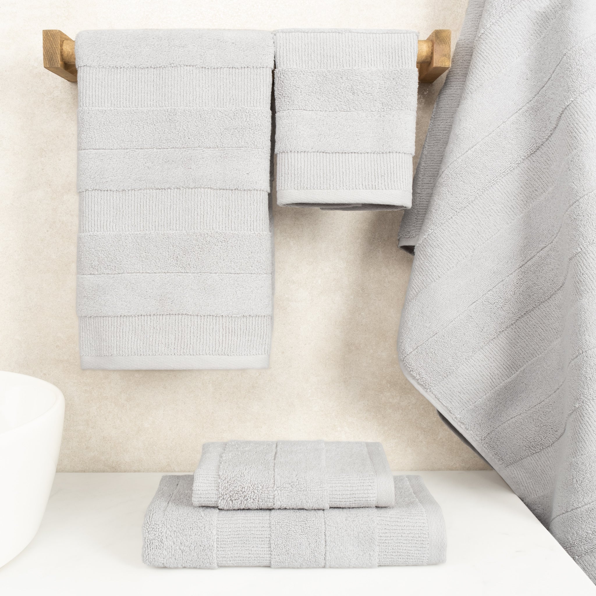 American-softlinen Sense Collection 100% Micro Cotton Premium 6 Piece Towel Set, 600 GSM Ultra Soft and Plush Towels for Bathroom