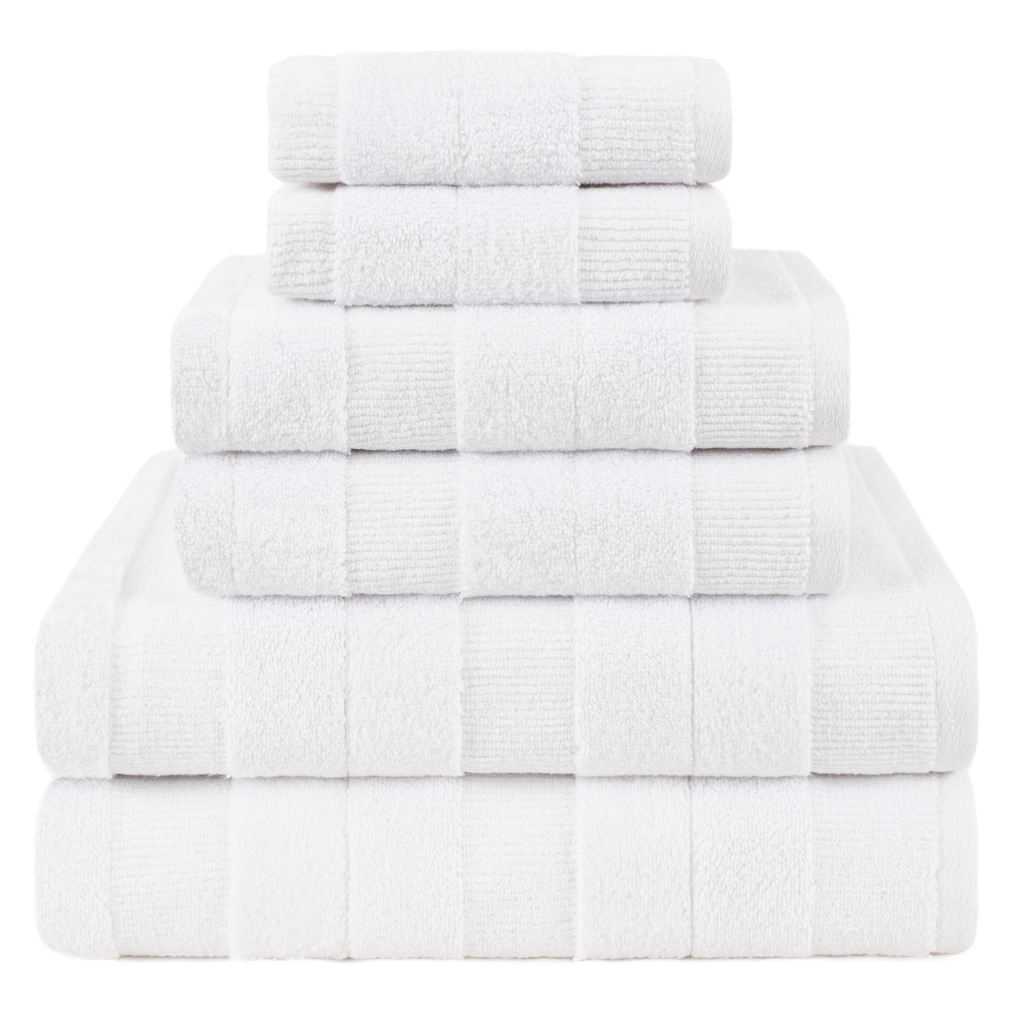 American-softlinen Sense Collection 100% Micro Cotton Premium 6 Piece Towel Set, 600 GSM Ultra Soft and Plush Towels for Bathroom