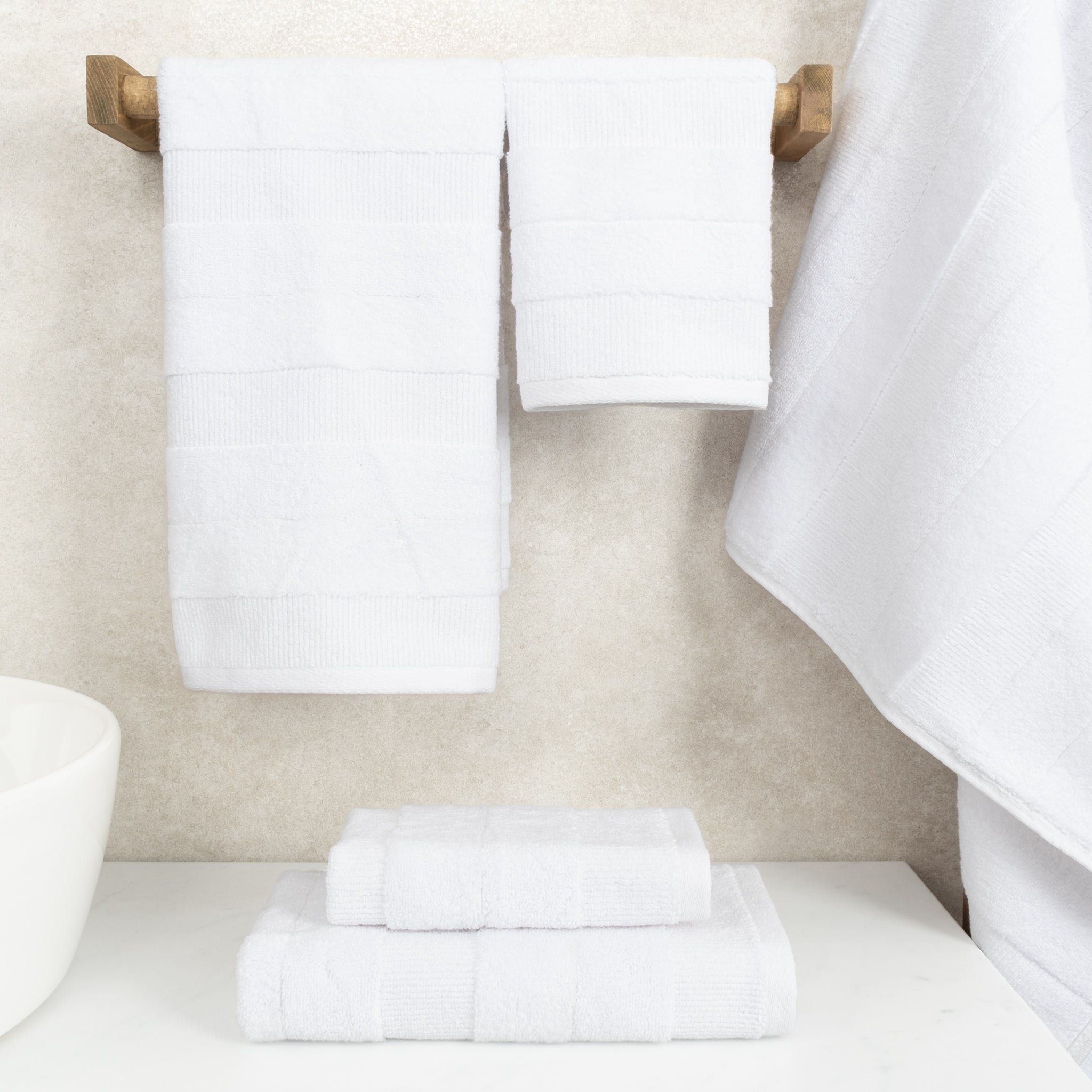 American-softlinen Sense Collection 100% Micro Cotton Premium 6 Piece Towel Set, 600 GSM Ultra Soft and Plush Towels for Bathroom