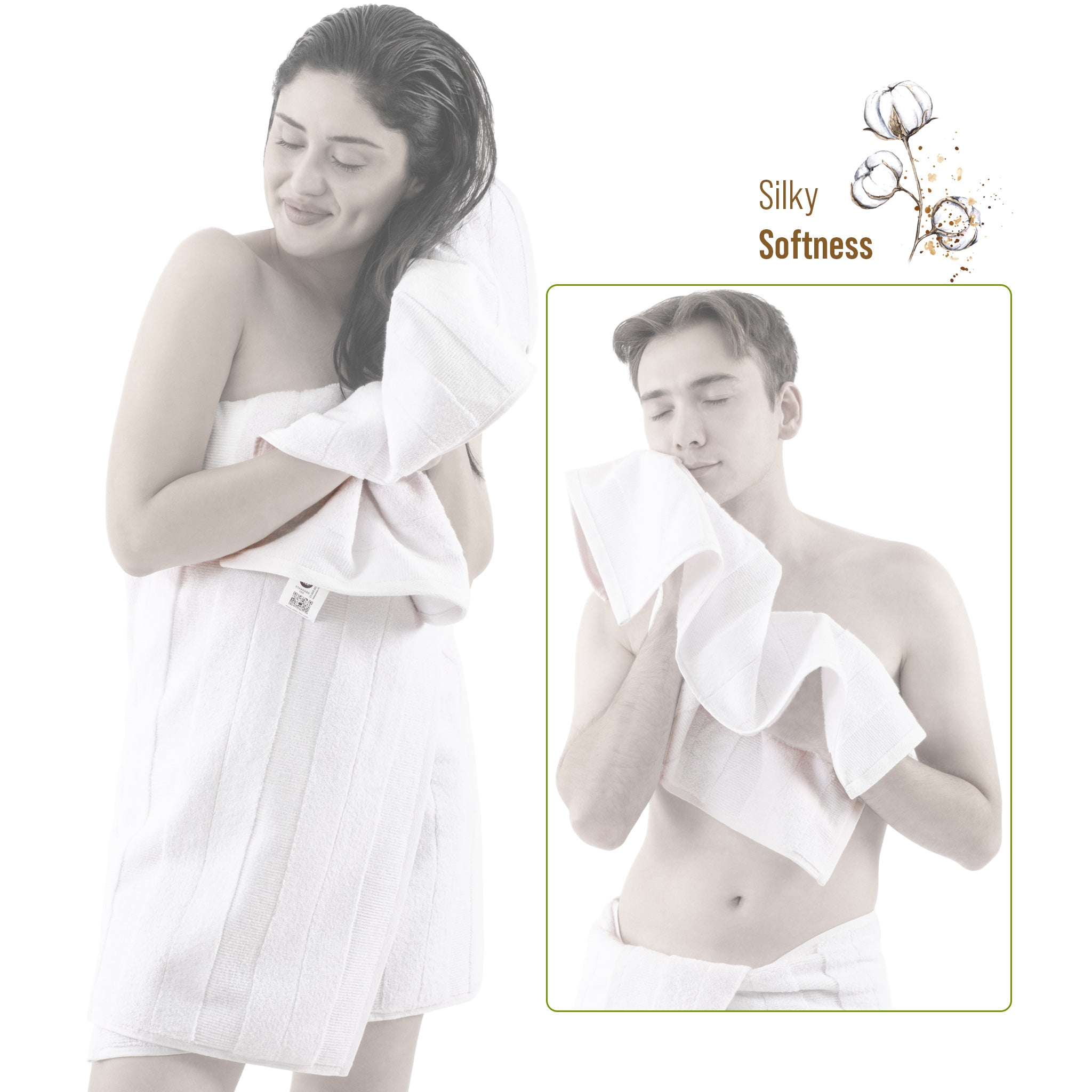 American-softlinen Sense Collection 100% Micro Cotton Premium 6 Piece Towel Set, 600 GSM Ultra Soft and Plush Towels for Bathroom