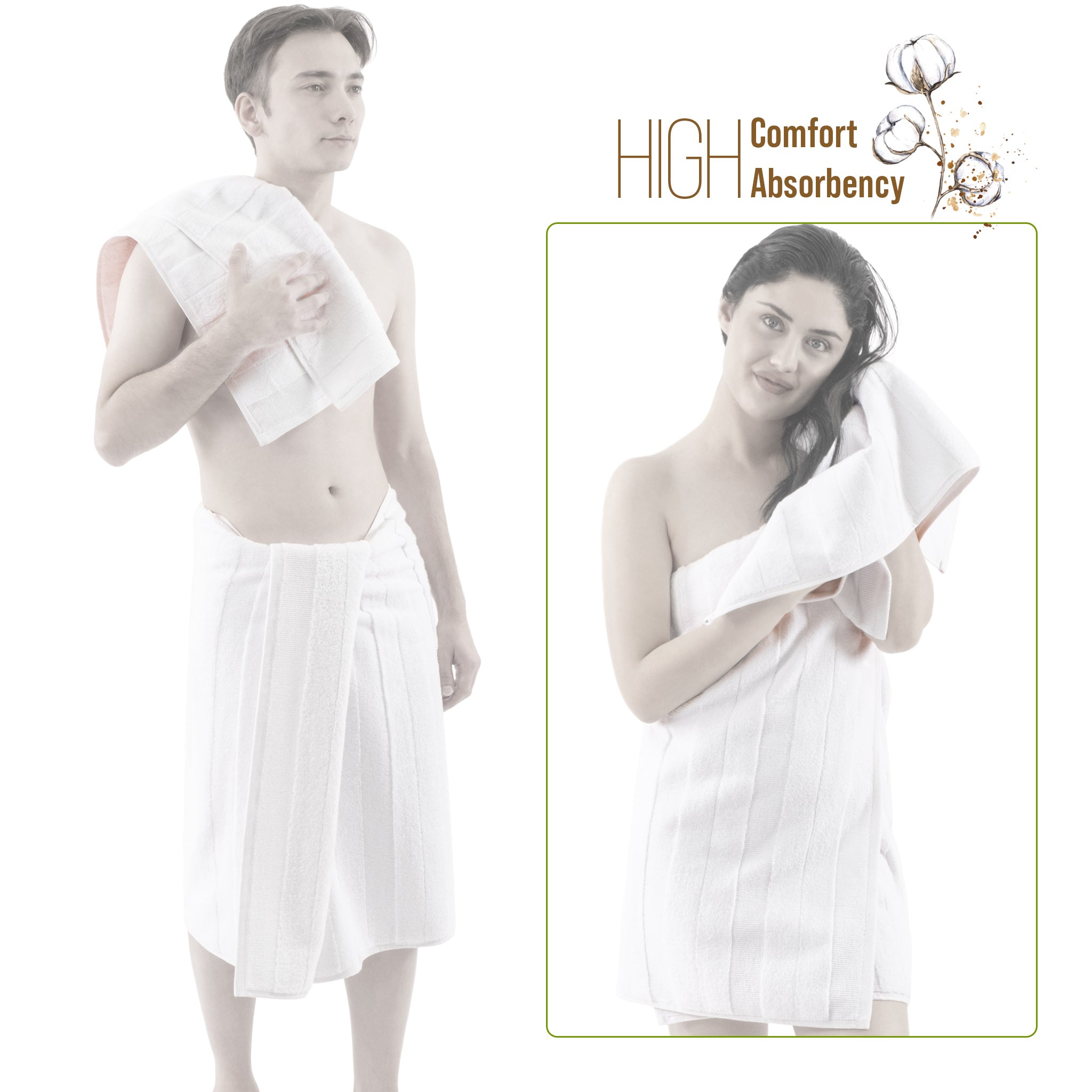 American-softlinen Sense Collection 100% Micro Cotton Premium 6 Piece Towel Set, 600 GSM Ultra Soft and Plush Towels for Bathroom