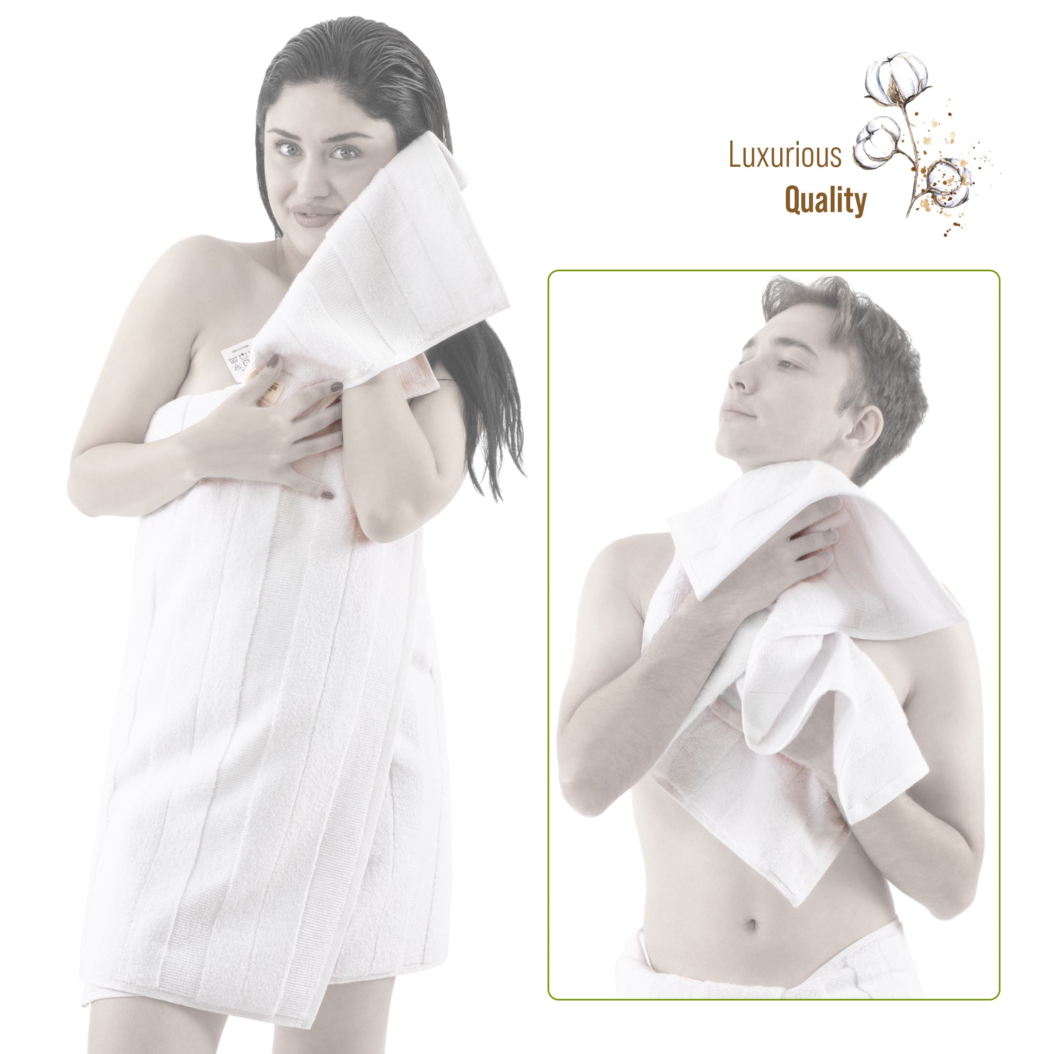 American-softlinen Sense Collection 100% Micro Cotton Premium 6 Piece Towel Set, 600 GSM Ultra Soft and Plush Towels for Bathroom