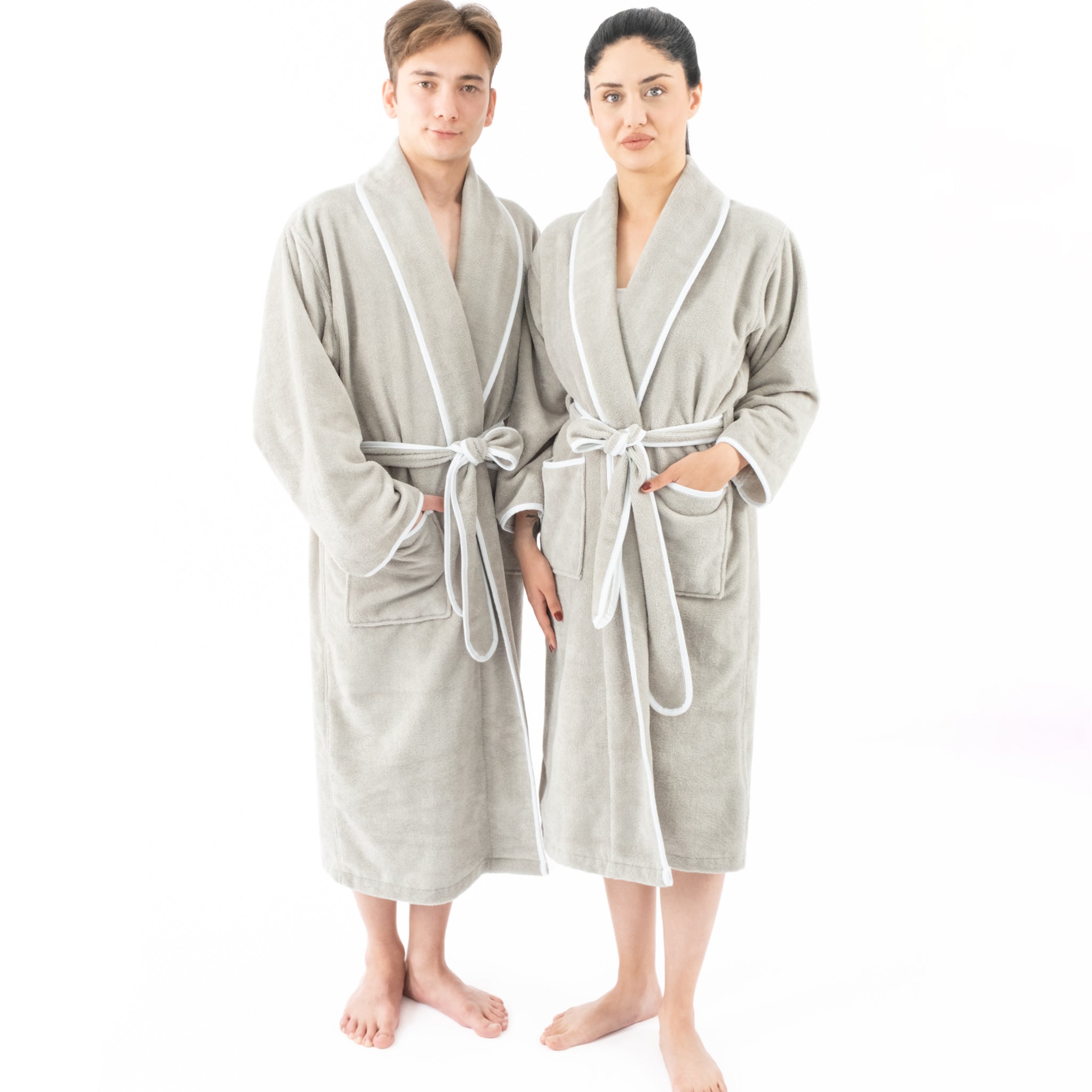 American-softlinen Triga - Bamboo Robes for Women and Men, Unisex Plush Spa Lounging Bathrobe, 1 Piece Cozy Robe for Couples After Shower