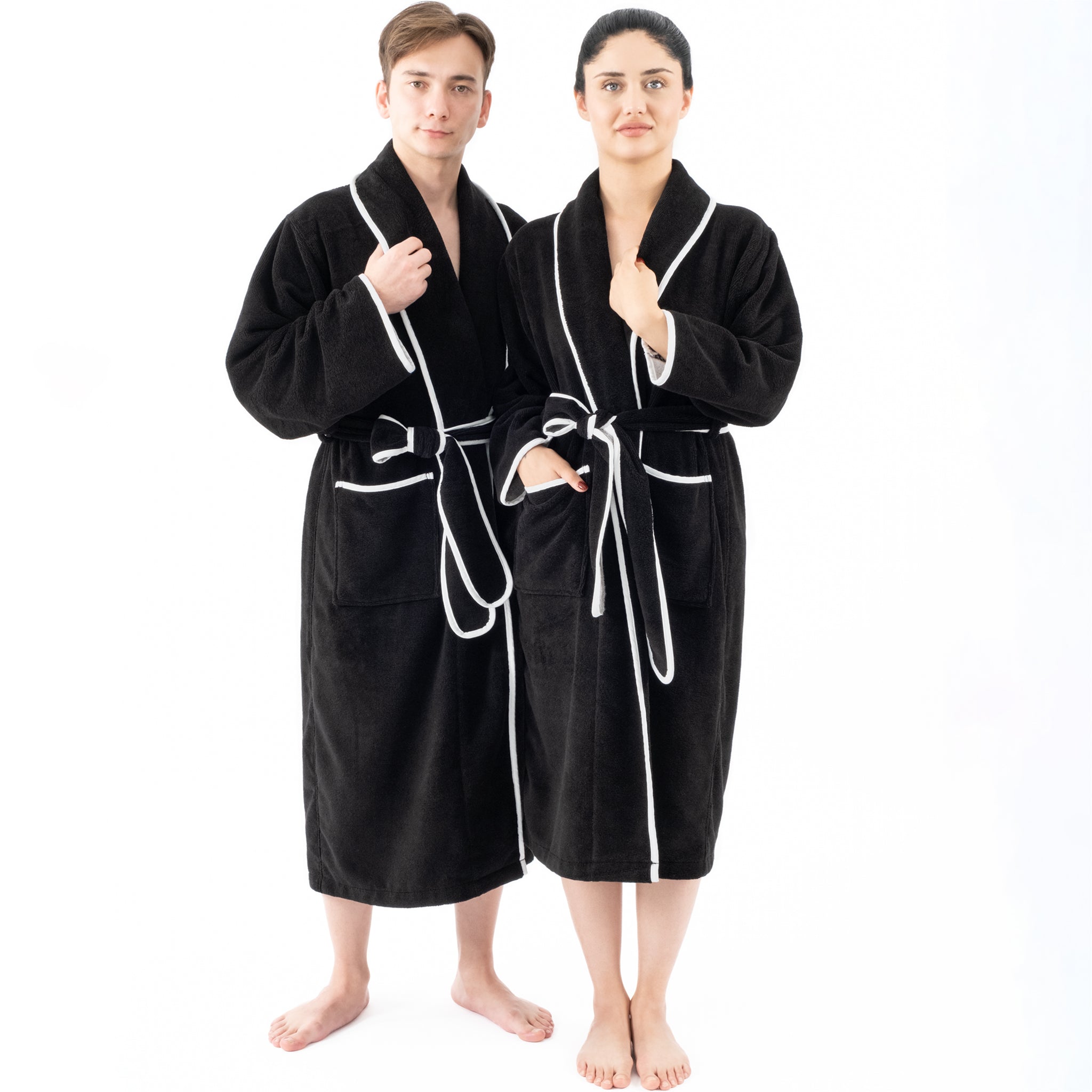 American-softlinen Triga - Bamboo Robes for Women and Men, Unisex Plush Spa Lounging Bathrobe, 1 Piece Cozy Robe for Couples After Shower