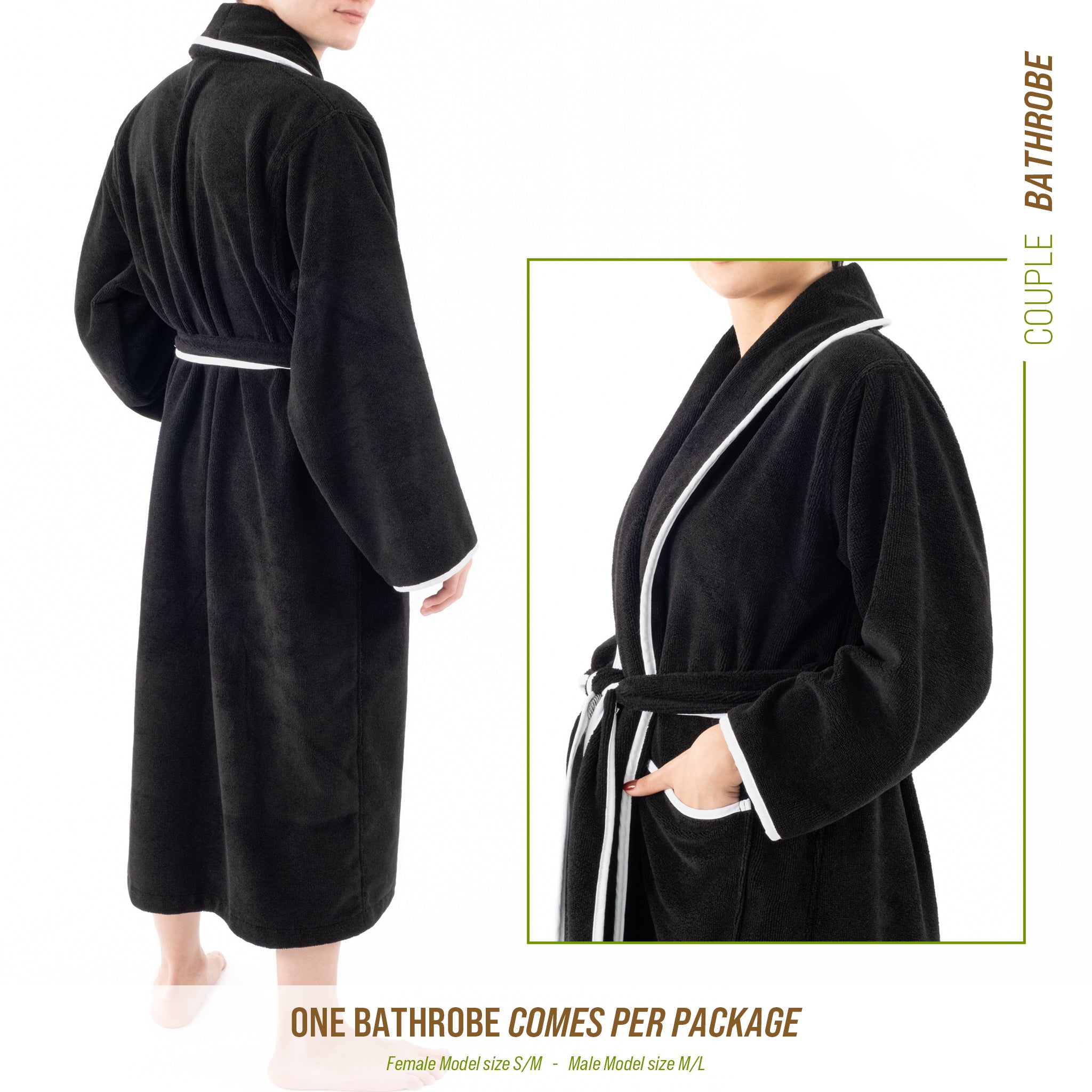 American-softlinen Triga - Bamboo Robes for Women and Men, Unisex Plush Spa Lounging Bathrobe, 1 Piece Cozy Robe for Couples After Shower