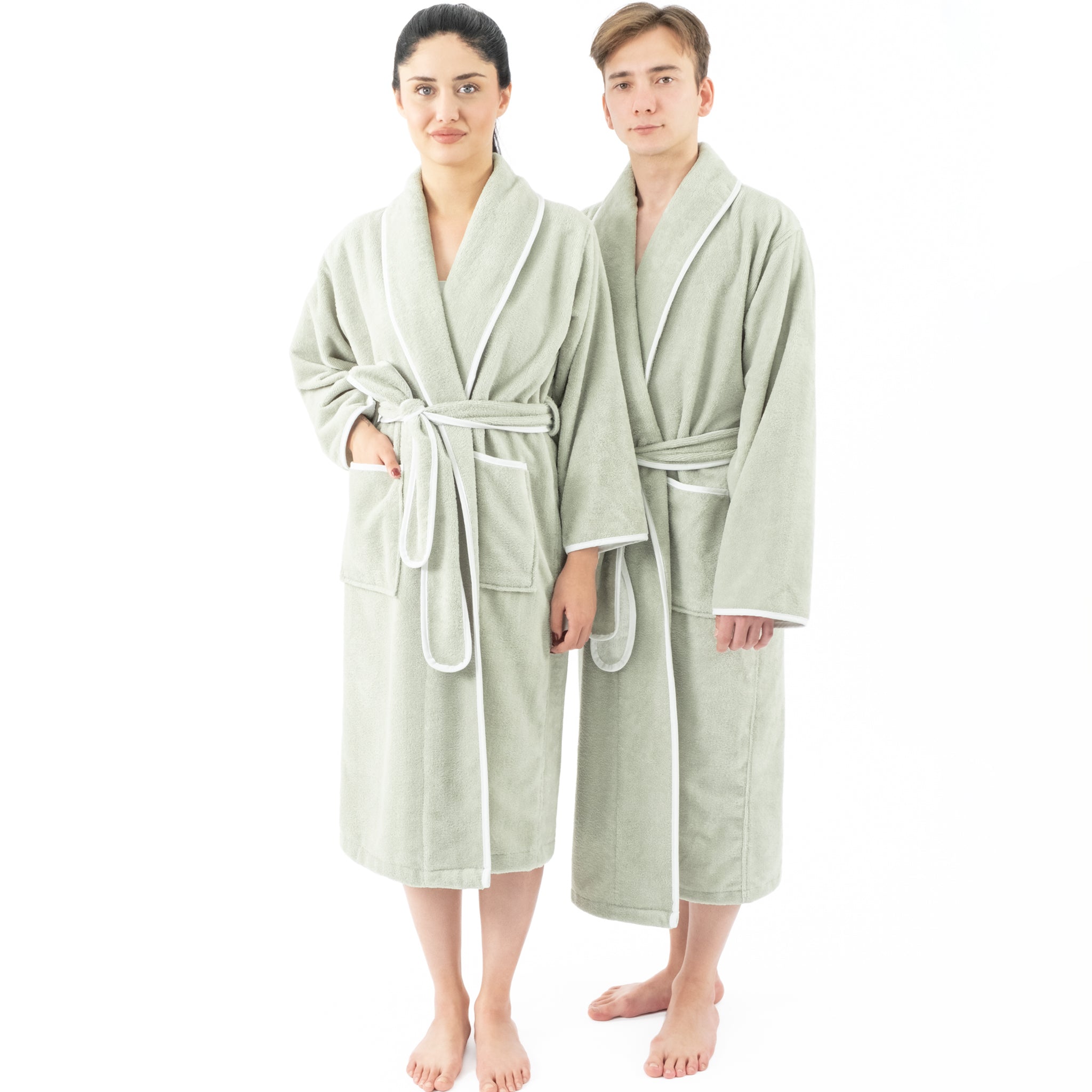 American-softlinen Triga - Bamboo Robes for Women and Men, Unisex Plush Spa Lounging Bathrobe, 1 Piece Cozy Robe for Couples After Shower