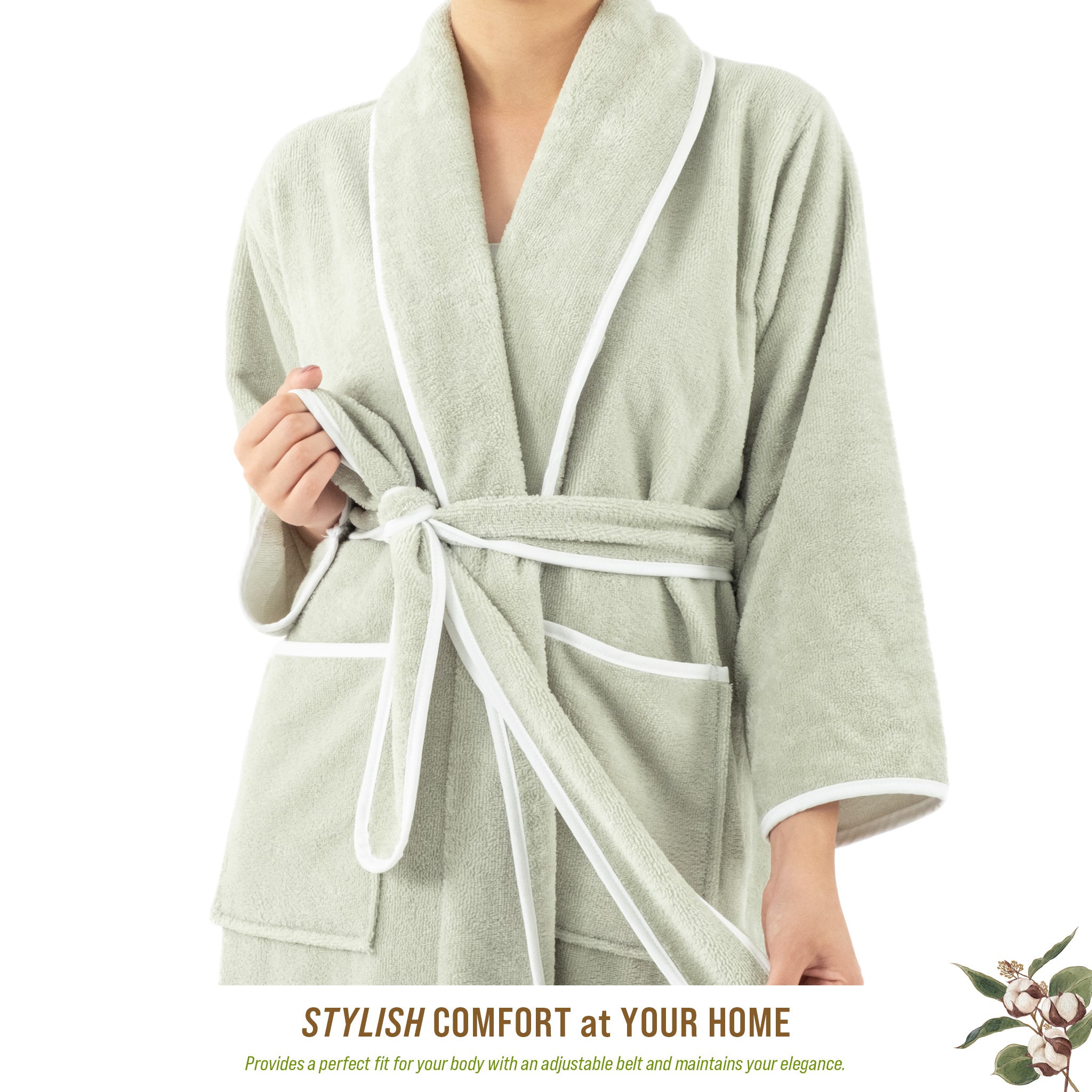 American-softlinen Triga - Bamboo Robes for Women and Men, Unisex Plush Spa Lounging Bathrobe, 1 Piece Cozy Robe for Couples After Shower