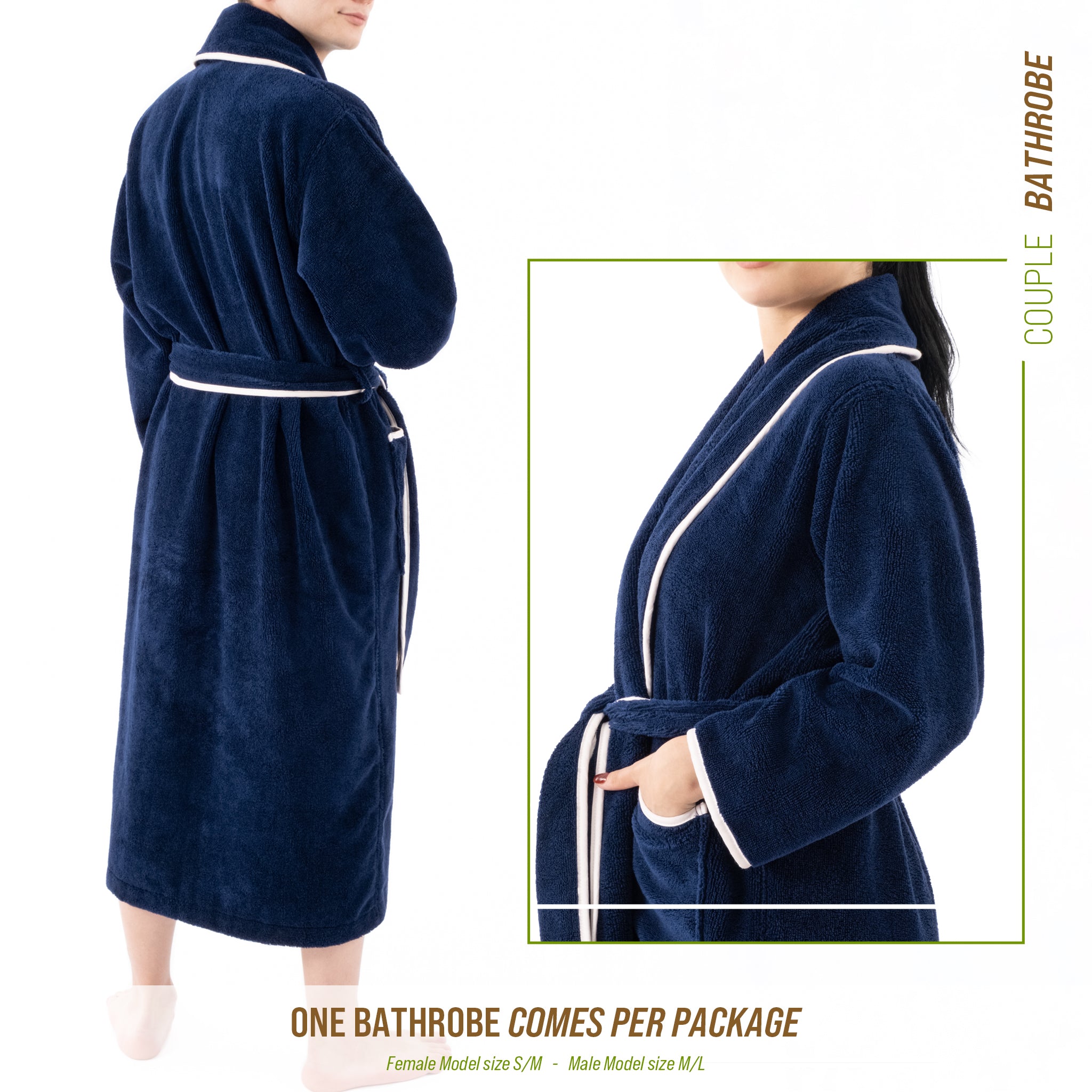American-softlinen Triga - Bamboo Robes for Women and Men, Unisex Plush Spa Lounging Bathrobe, 1 Piece Cozy Robe for Couples After Shower