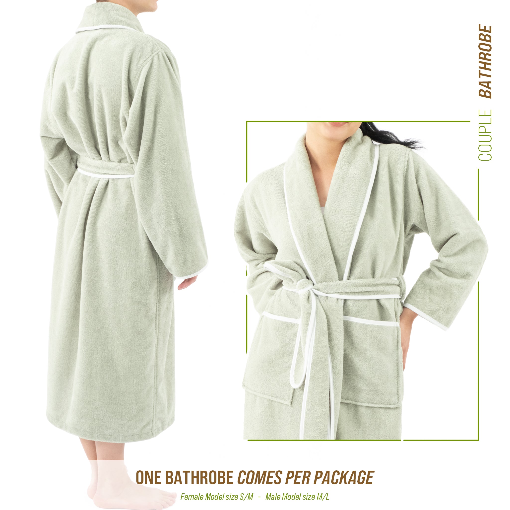American-softlinen Triga - Bamboo Robes for Women and Men, Unisex Plush Spa Lounging Bathrobe, 1 Piece Cozy Robe for Couples After Shower