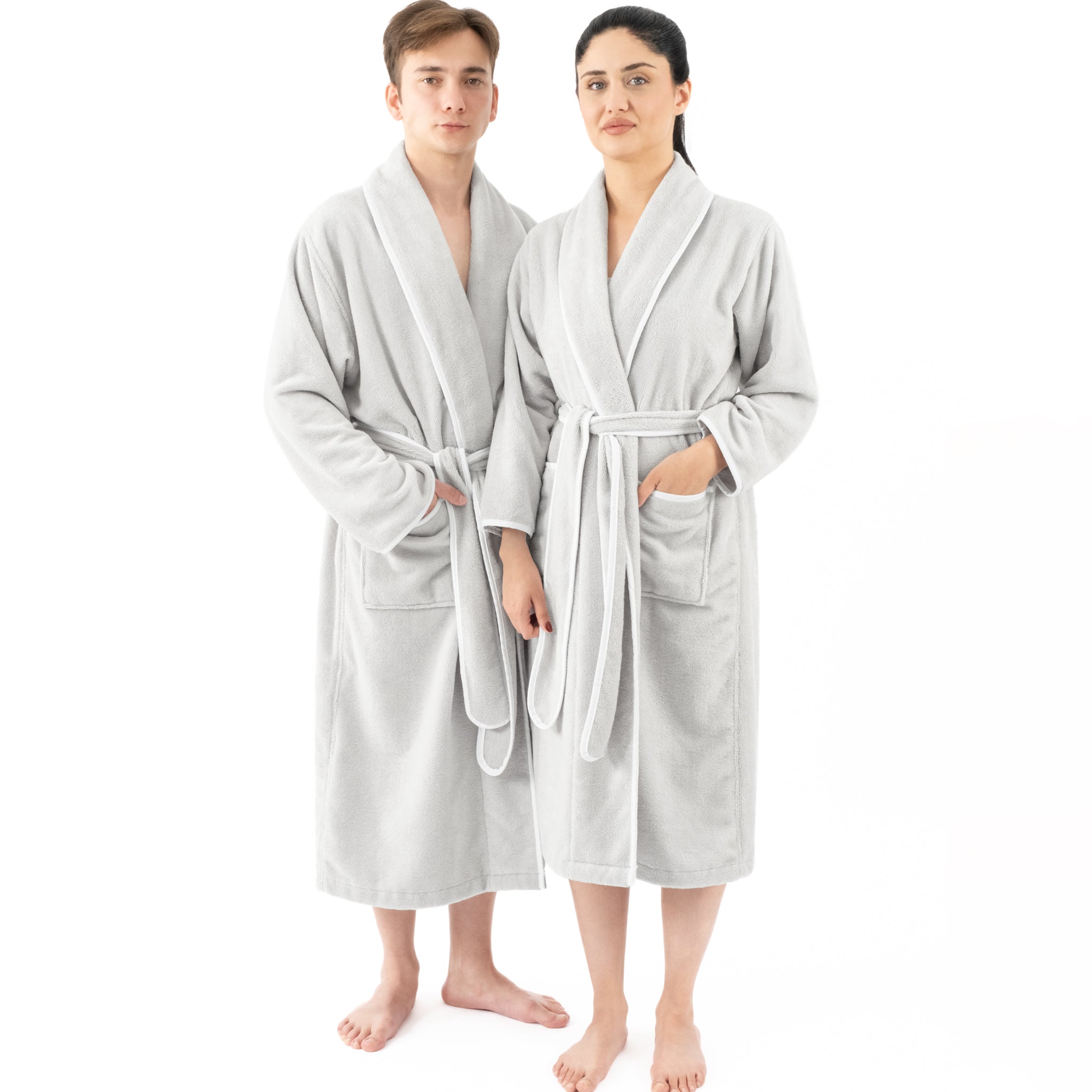 American-softlinen Triga - Bamboo Robes for Women and Men, Unisex Plush Spa Lounging Bathrobe, 1 Piece Cozy Robe for Couples After Shower