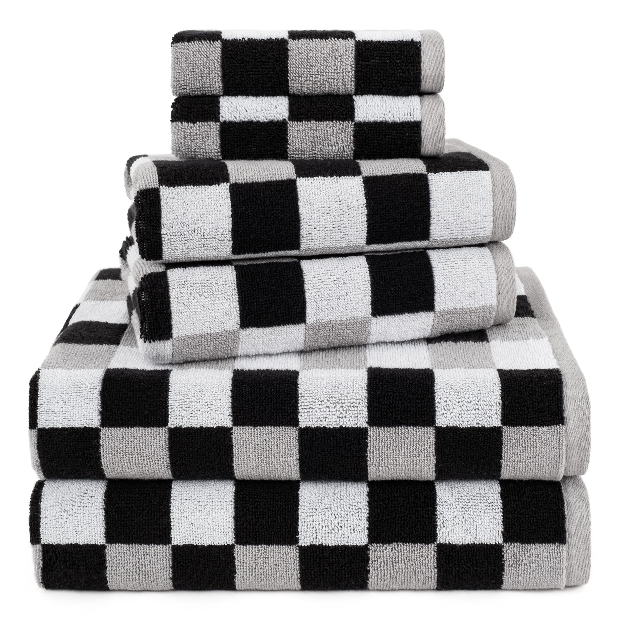 American-softlinen Wizard Collection 100% Combed Cotton Luxury 6 Piece Towel Set, Yarn Dyed Ultra Soft and Plush 550 GSM Towels for Bathroom