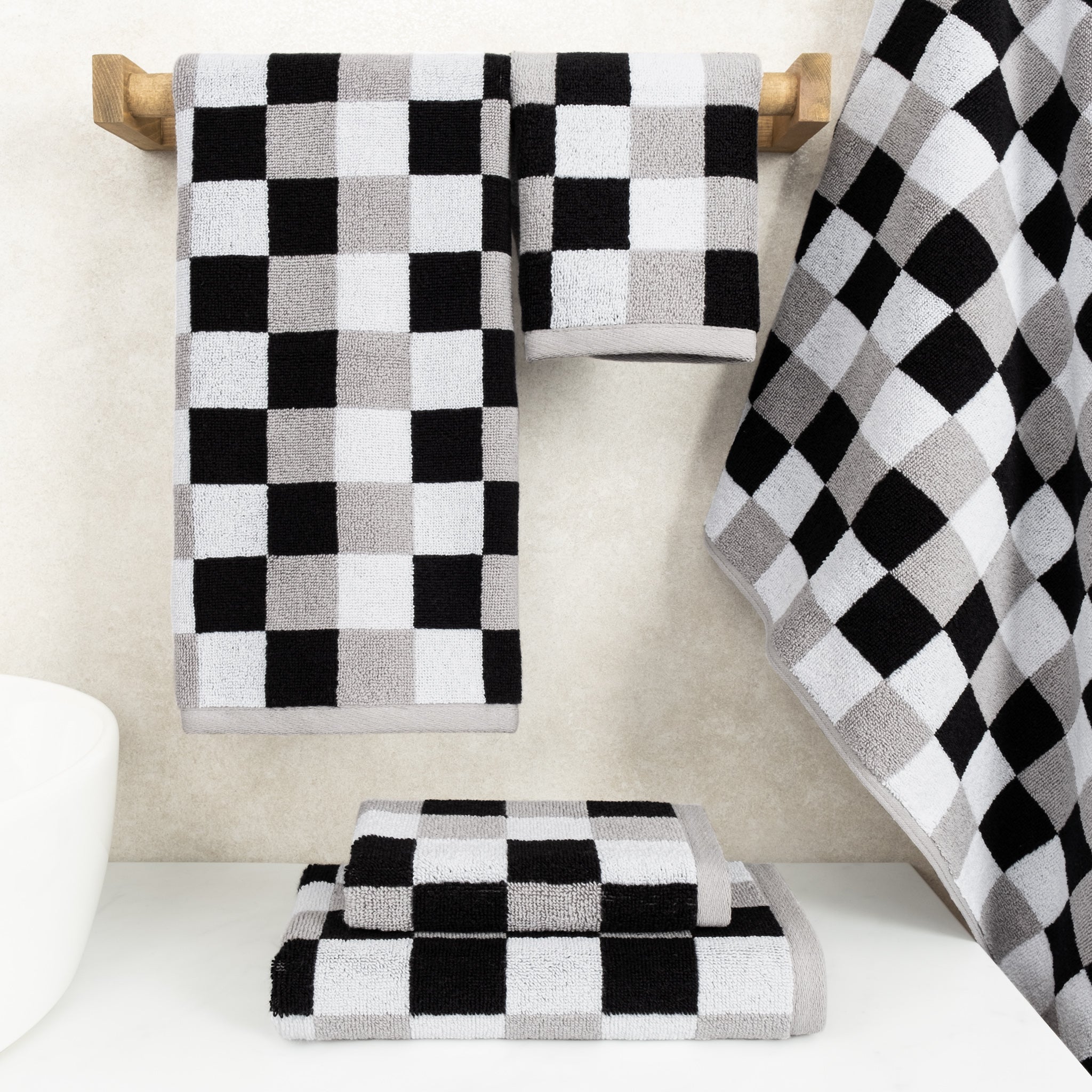 American-softlinen Wizard Collection 100% Combed Cotton Luxury 6 Piece Towel Set, Yarn Dyed Ultra Soft and Plush 550 GSM Towels for Bathroom