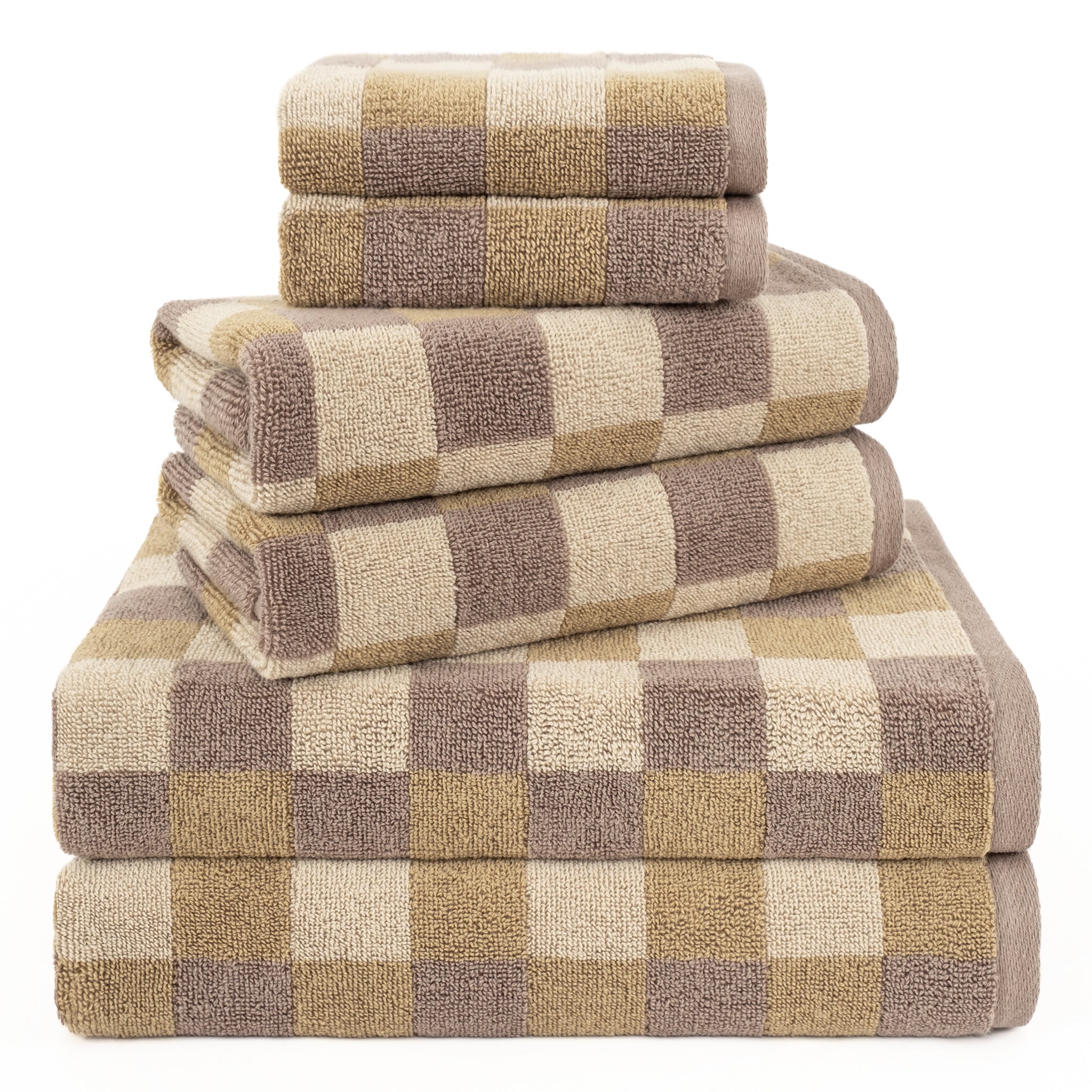American-softlinen Wizard Collection 100% Combed Cotton Luxury 6 Piece Towel Set, Yarn Dyed Ultra Soft and Plush 550 GSM Towels for Bathroom