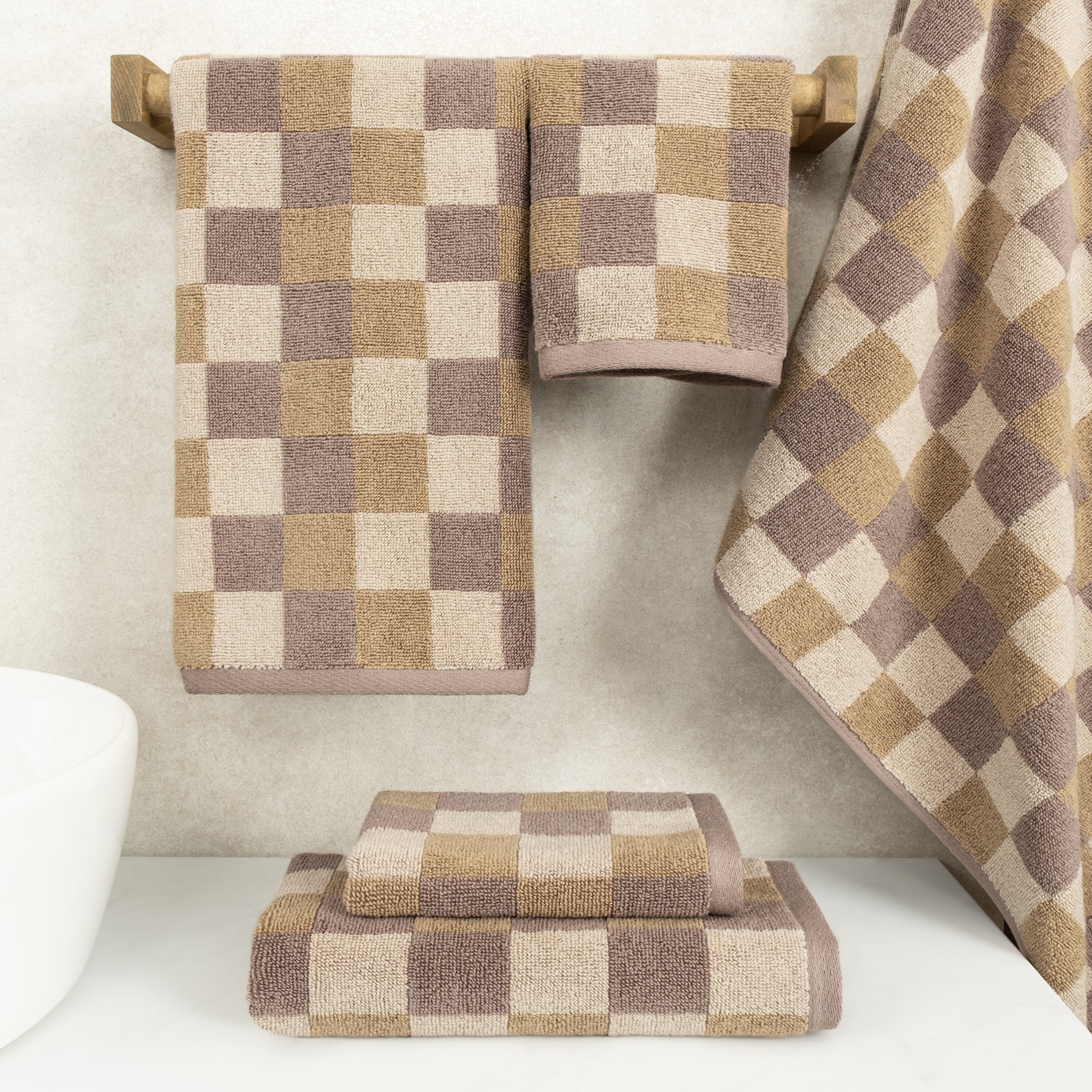 American-softlinen Wizard Collection 100% Combed Cotton Luxury 6 Piece Towel Set, Yarn Dyed Ultra Soft and Plush 550 GSM Towels for Bathroom
