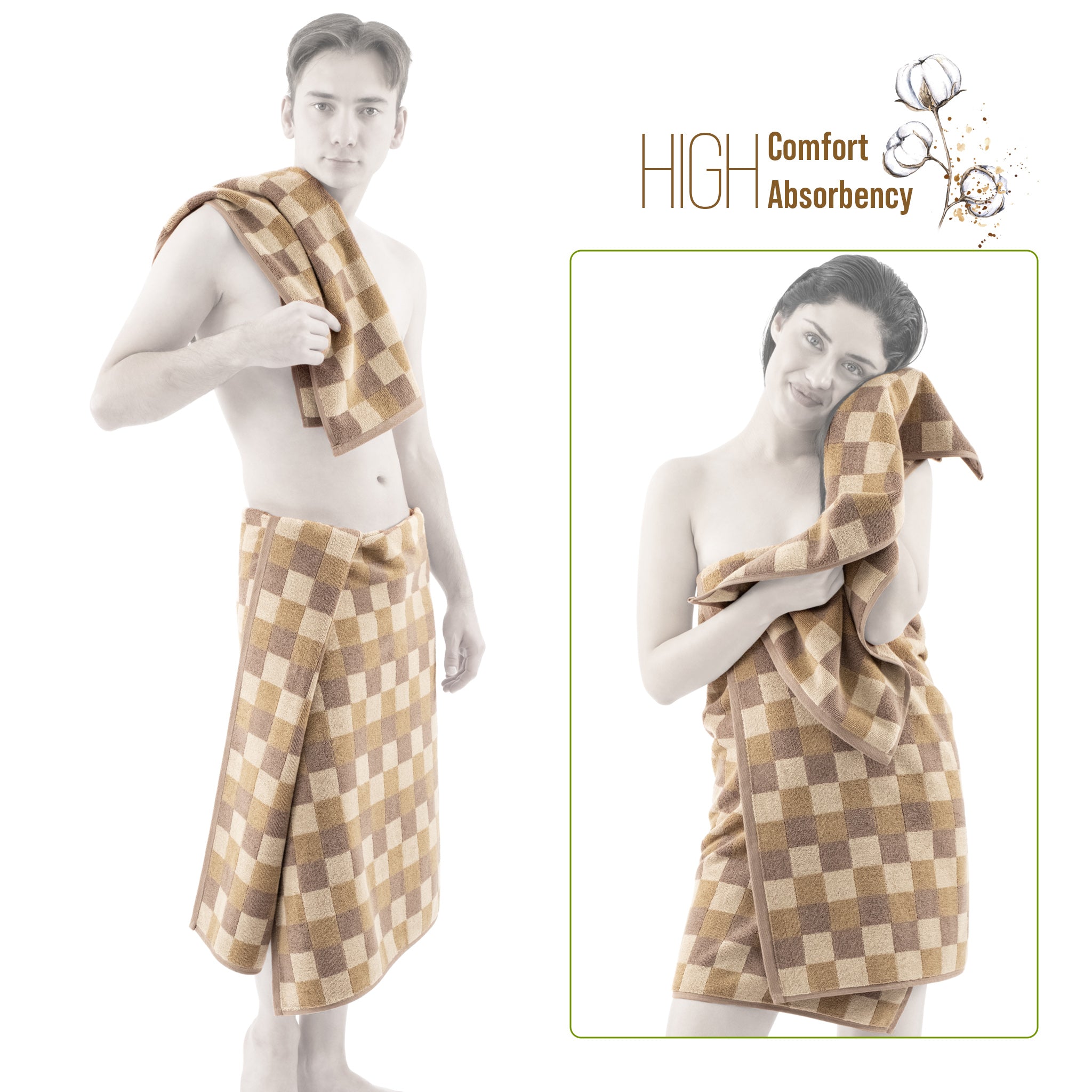 American-softlinen Wizard Collection 100% Combed Cotton Luxury 6 Piece Towel Set, Yarn Dyed Ultra Soft and Plush 550 GSM Towels for Bathroom